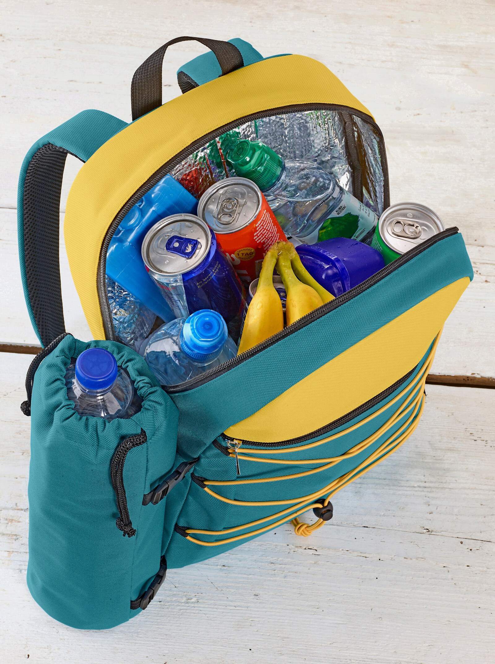 Kühlrucksack+Flaschentasche - bleu