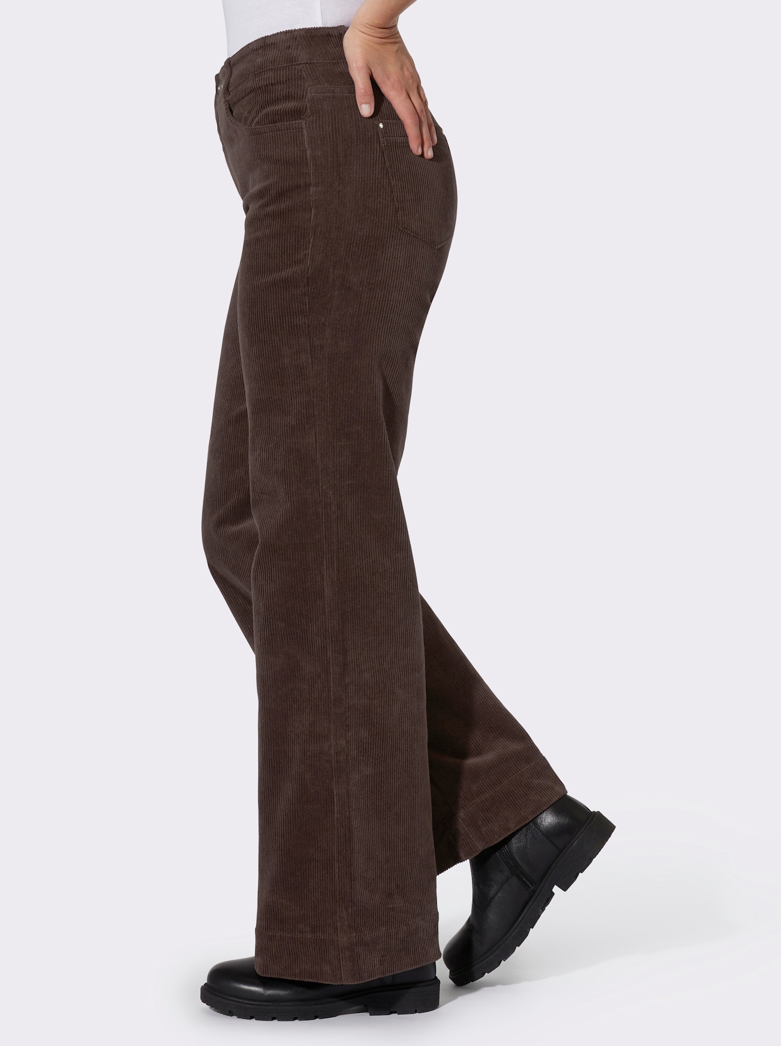 heine Cordhose mit weitem Bein - schoko