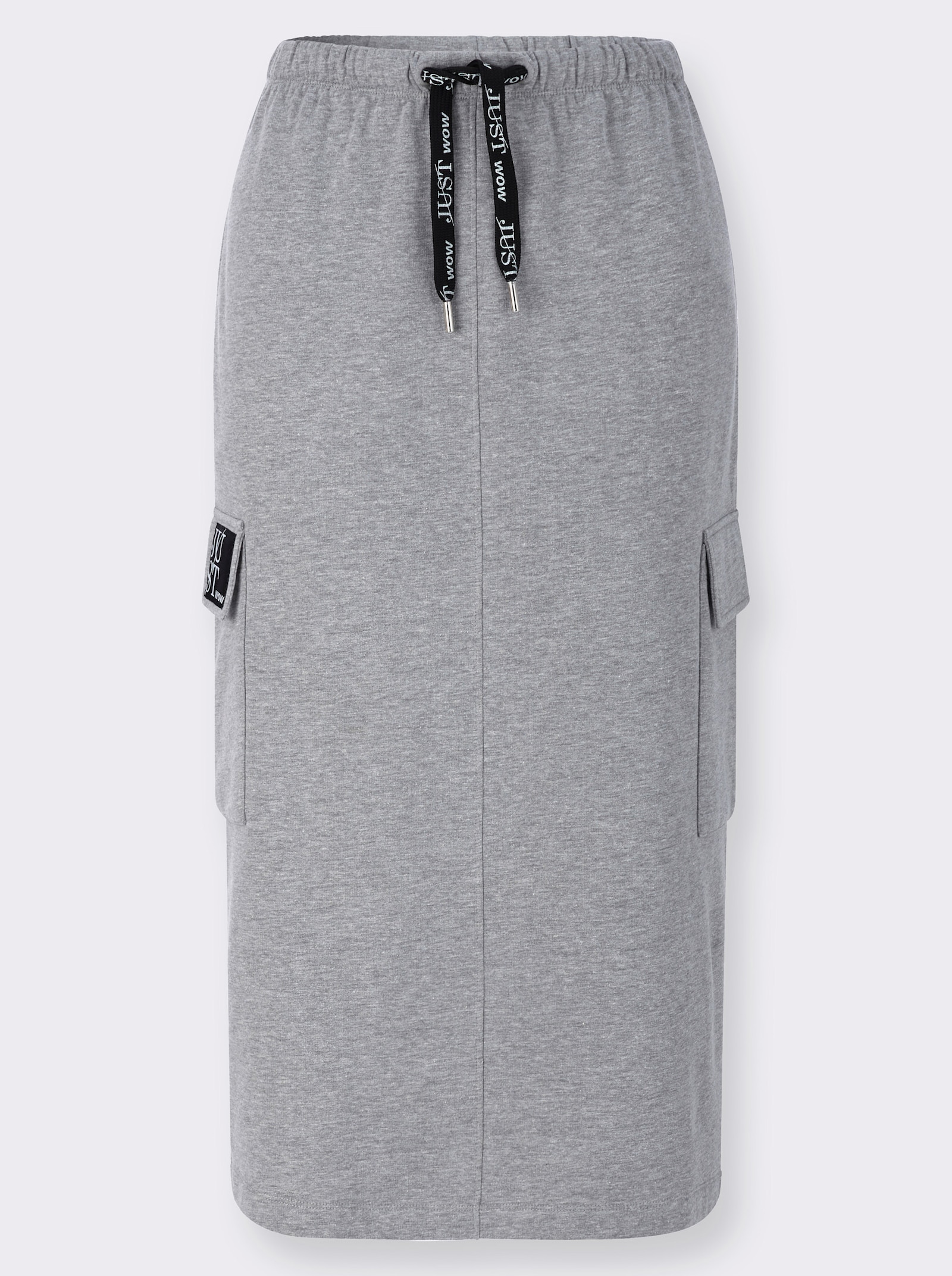 Sweatrock mit aufgesetzten Pattentaschen - grau-meliert