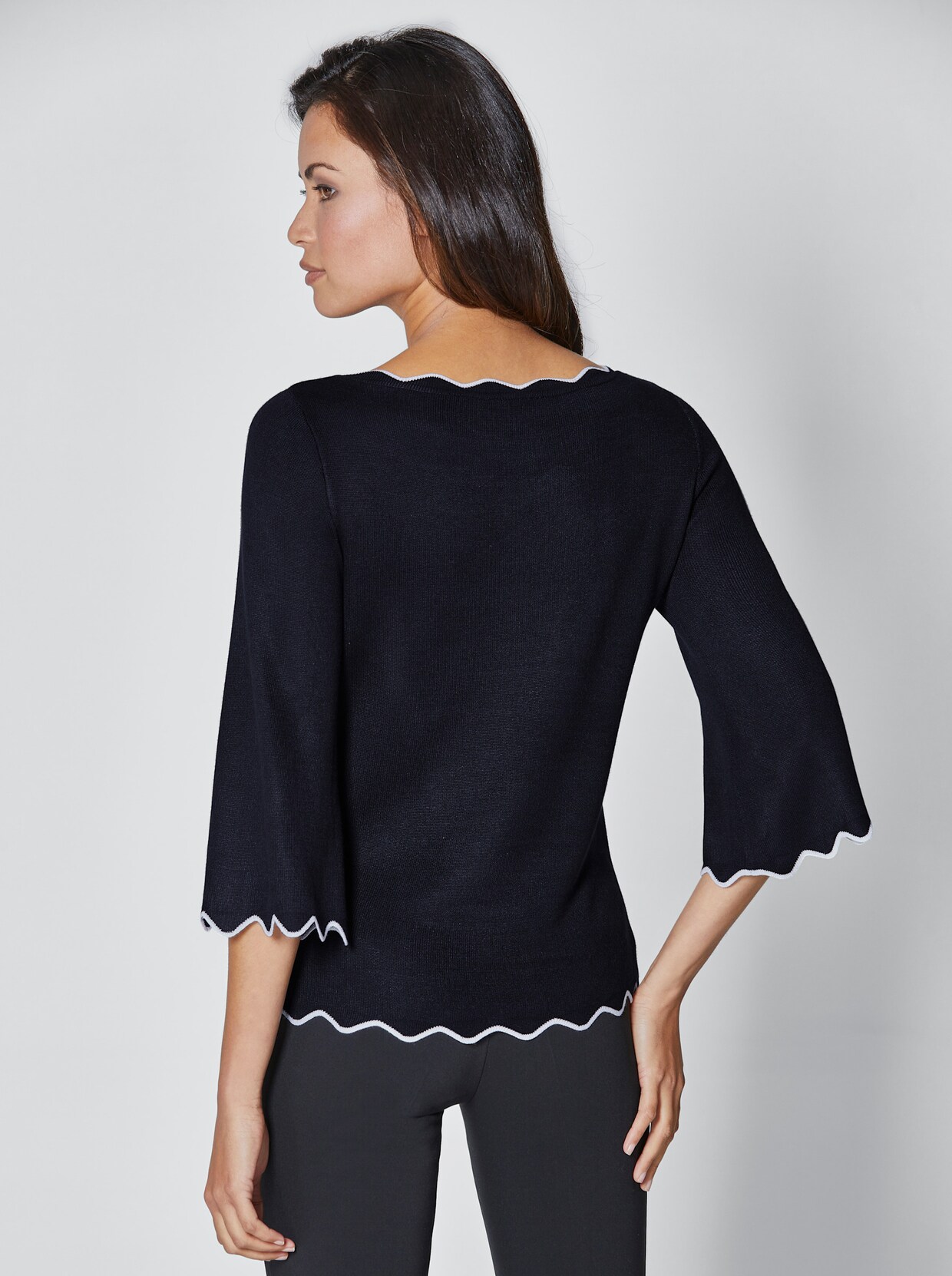 Pull en tricot - noir-blanc