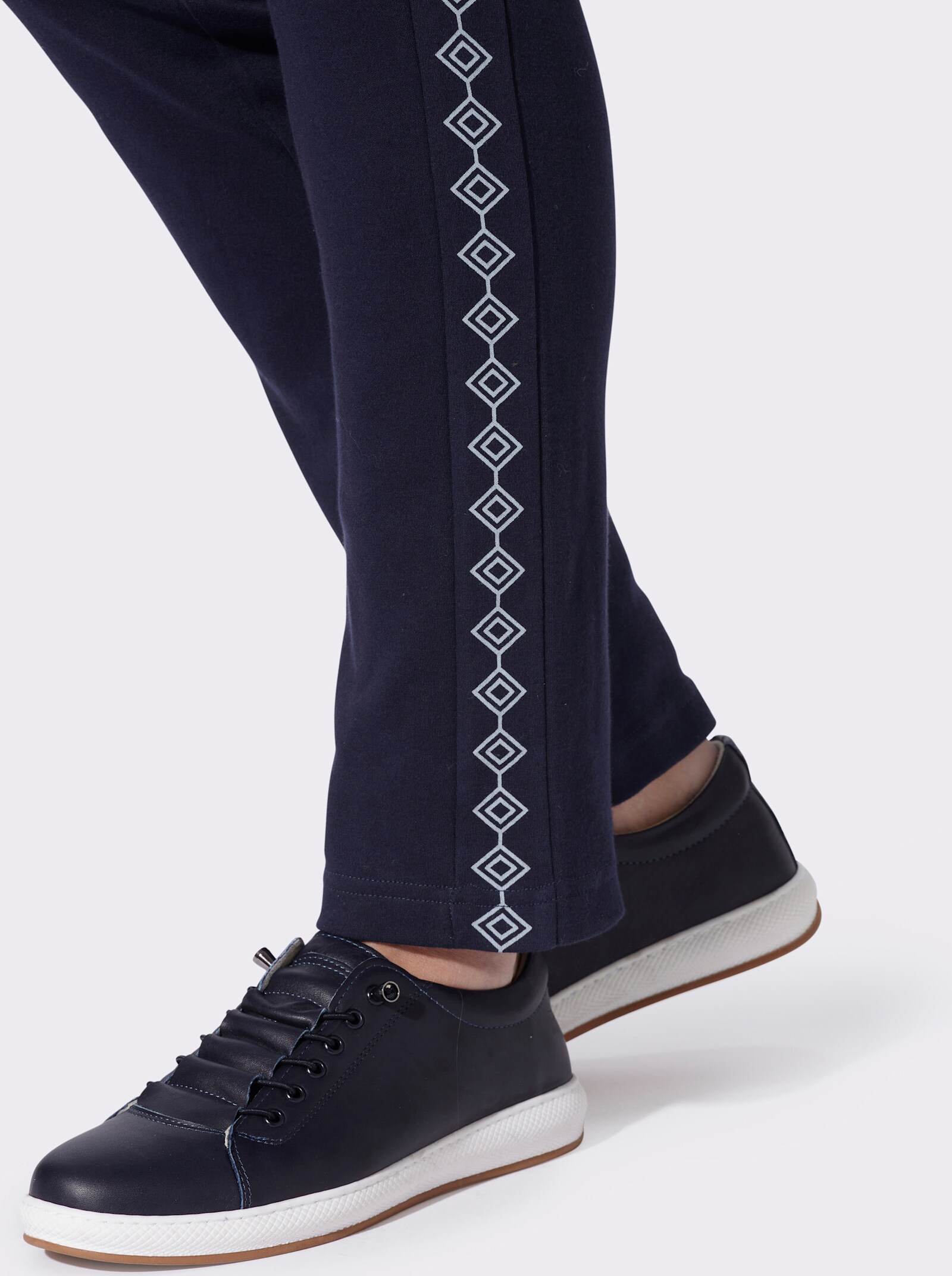 Jerseyhose mit figurfreundlichen Einsätzen - marine