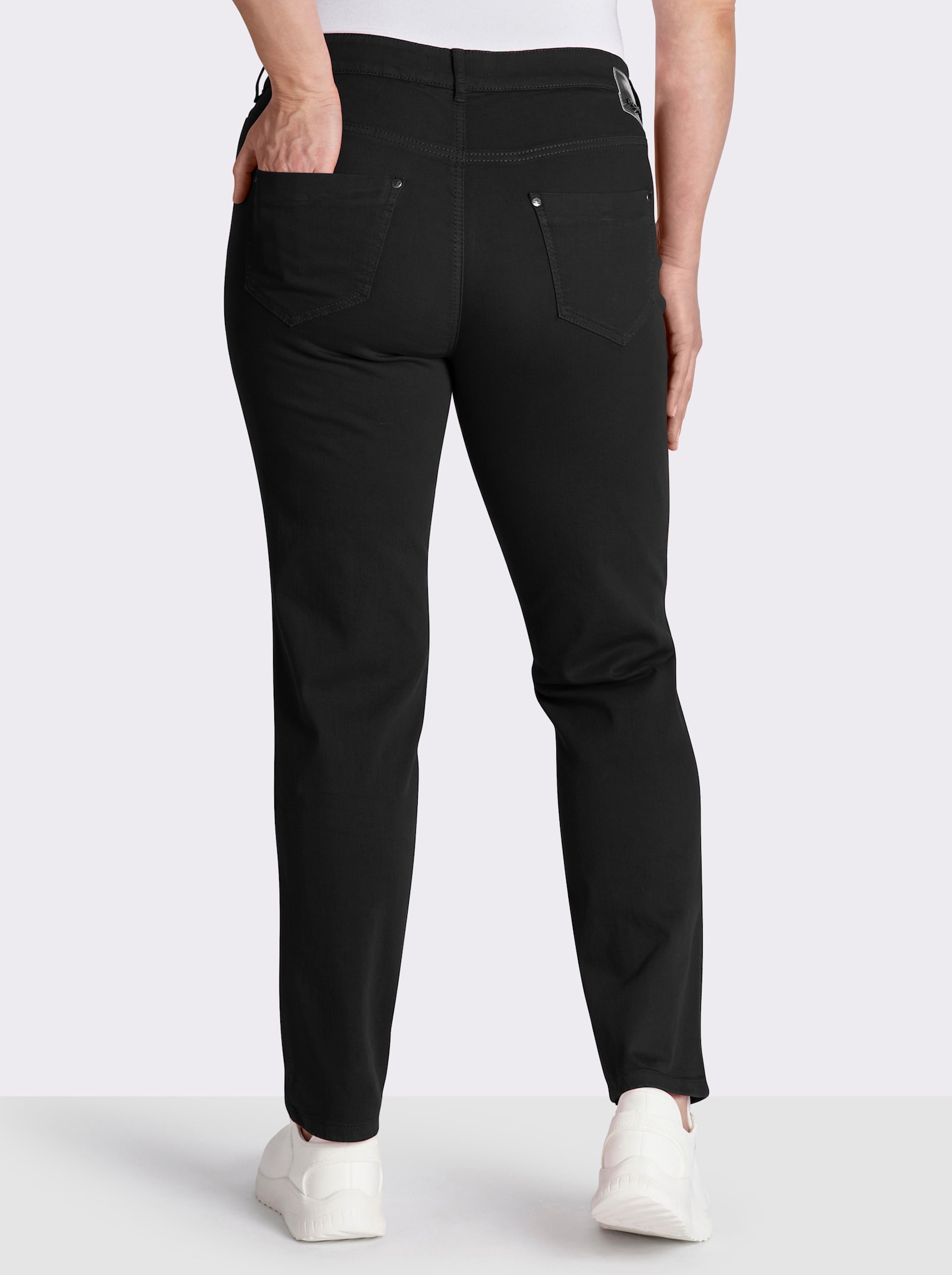 Ascari Stretch-Jeans in Röhren-Form - schwarz