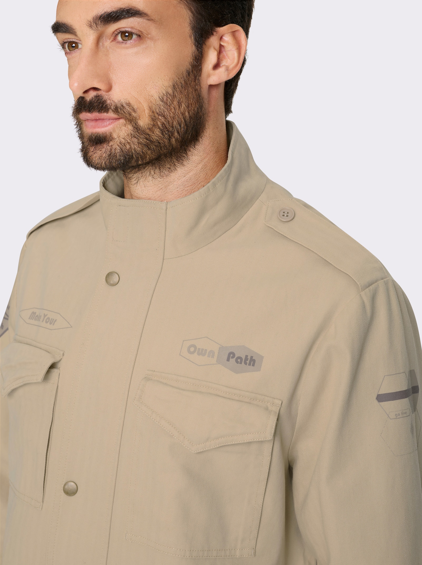 Marco Donati Longjacke mit Schulterriegel - beige