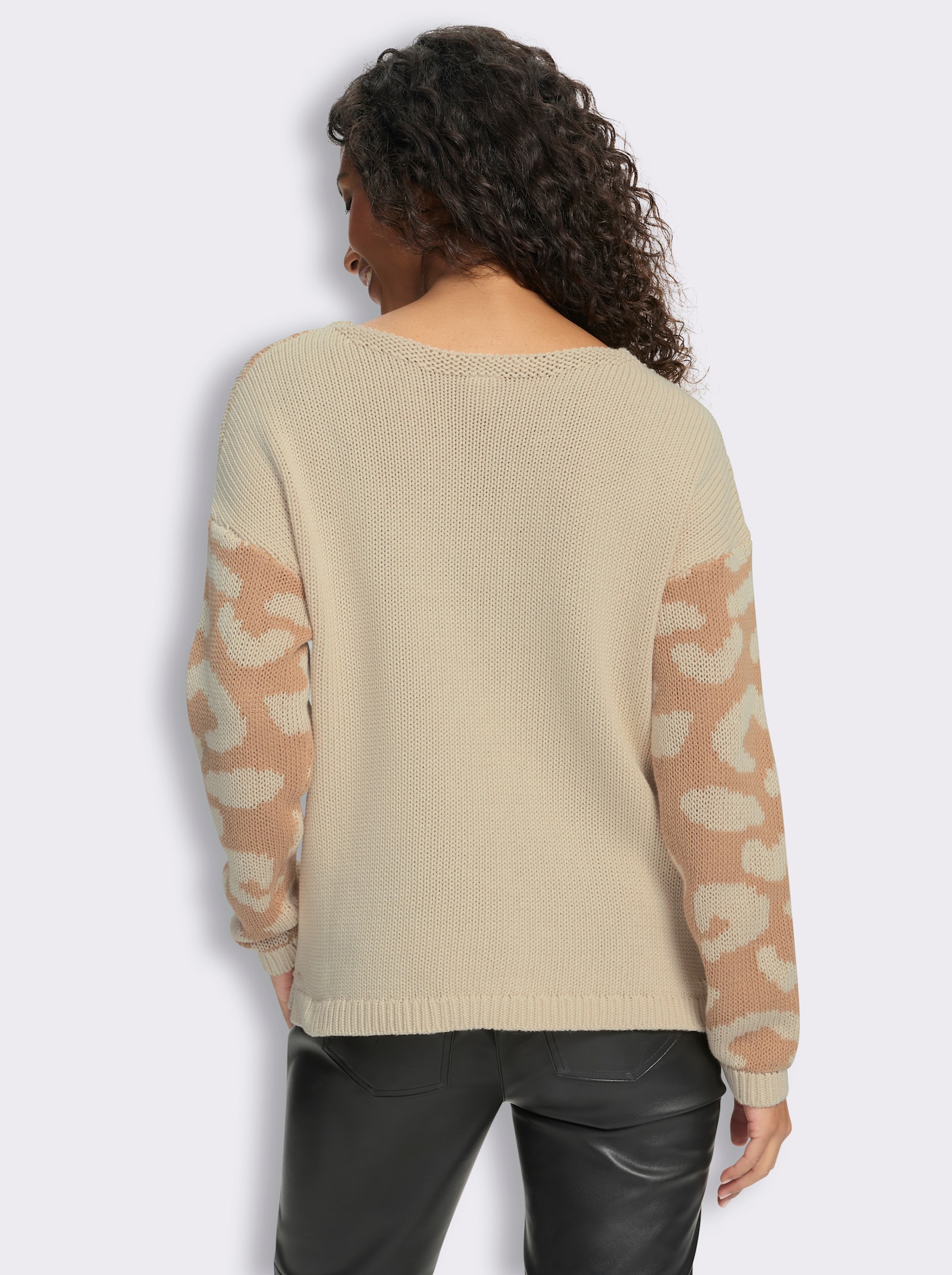 heine Pullover mit Animal-Dessin - sand-camel-gemustert
