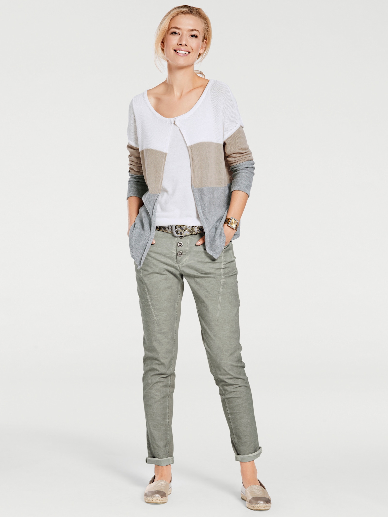 heine Pantalon carotte en jersey - sauge