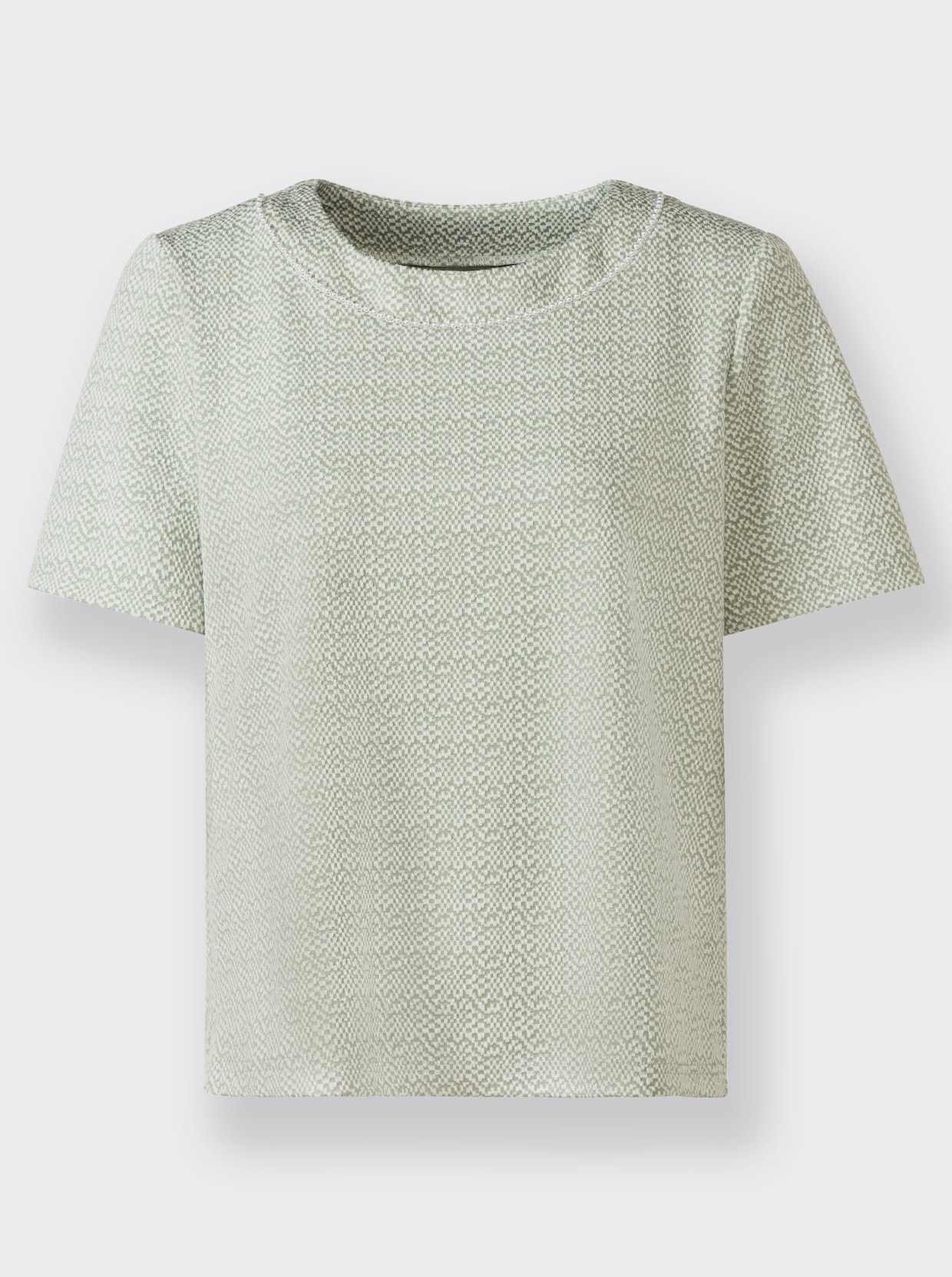 Shirt - kalkmint/ecru gedessineerd