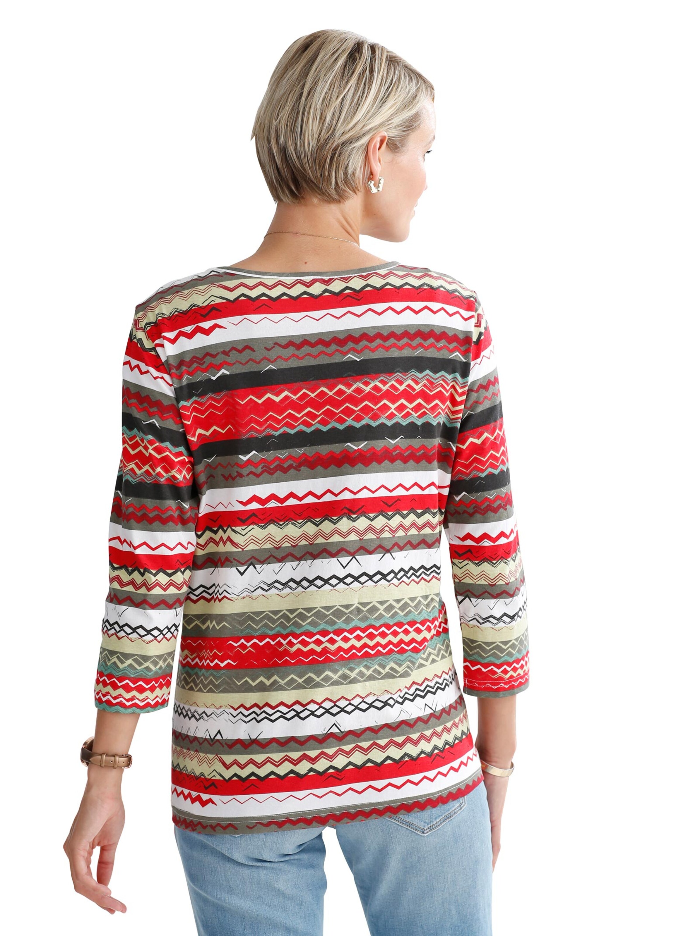 Shirt - khaki-erdbeere-bedruckt