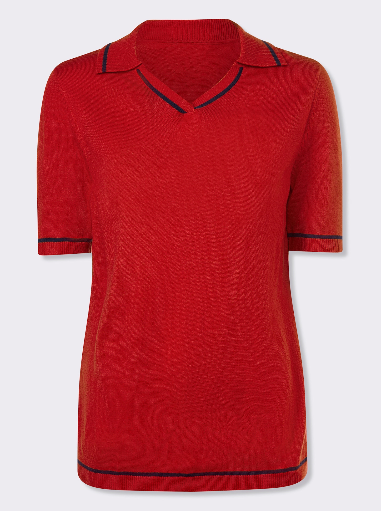 Polopullover met contrasterende accenten - rood