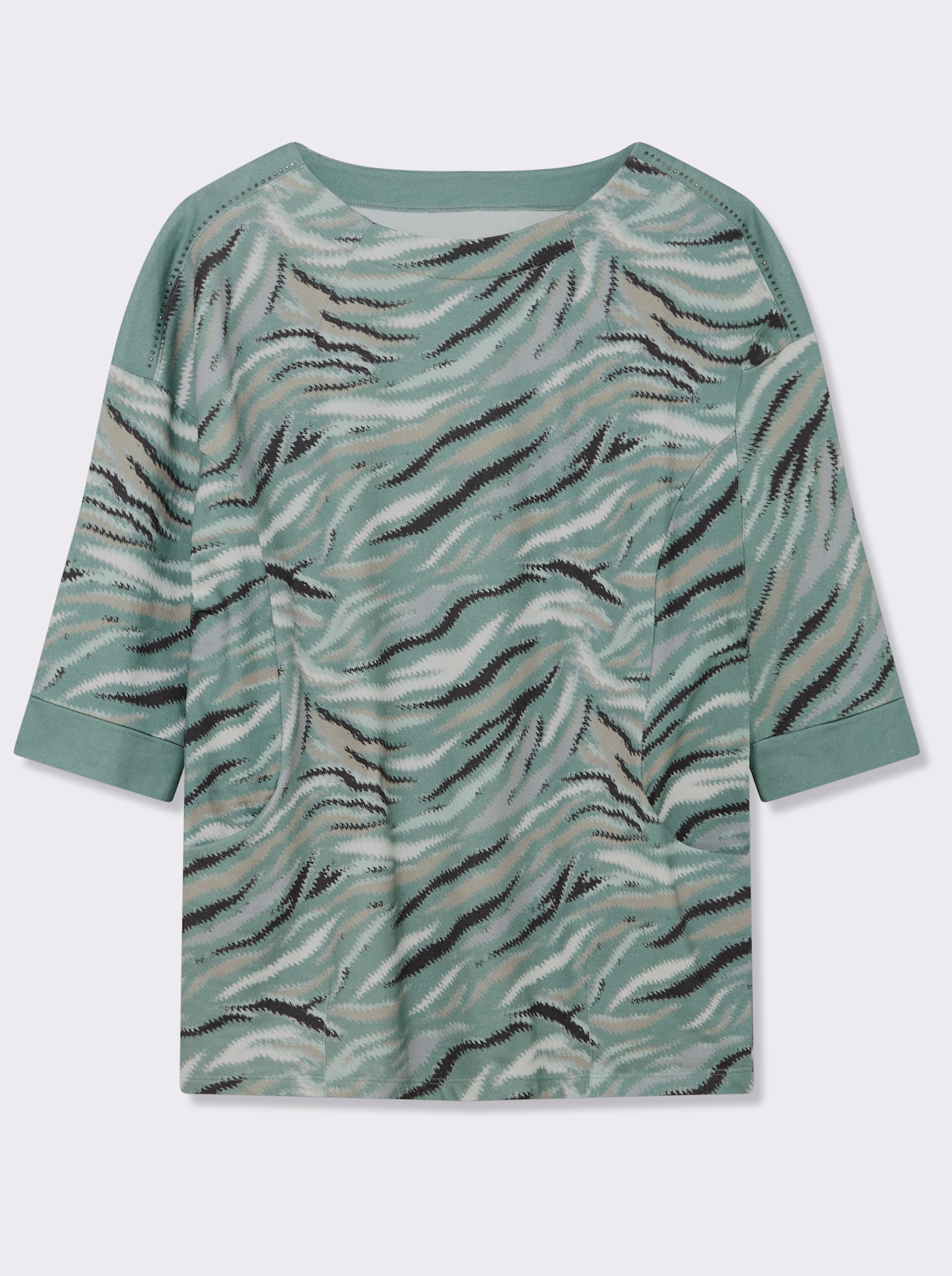 3/4-Arm-Shirt mit Grafik-Druck - jade-graphit-bedruckt