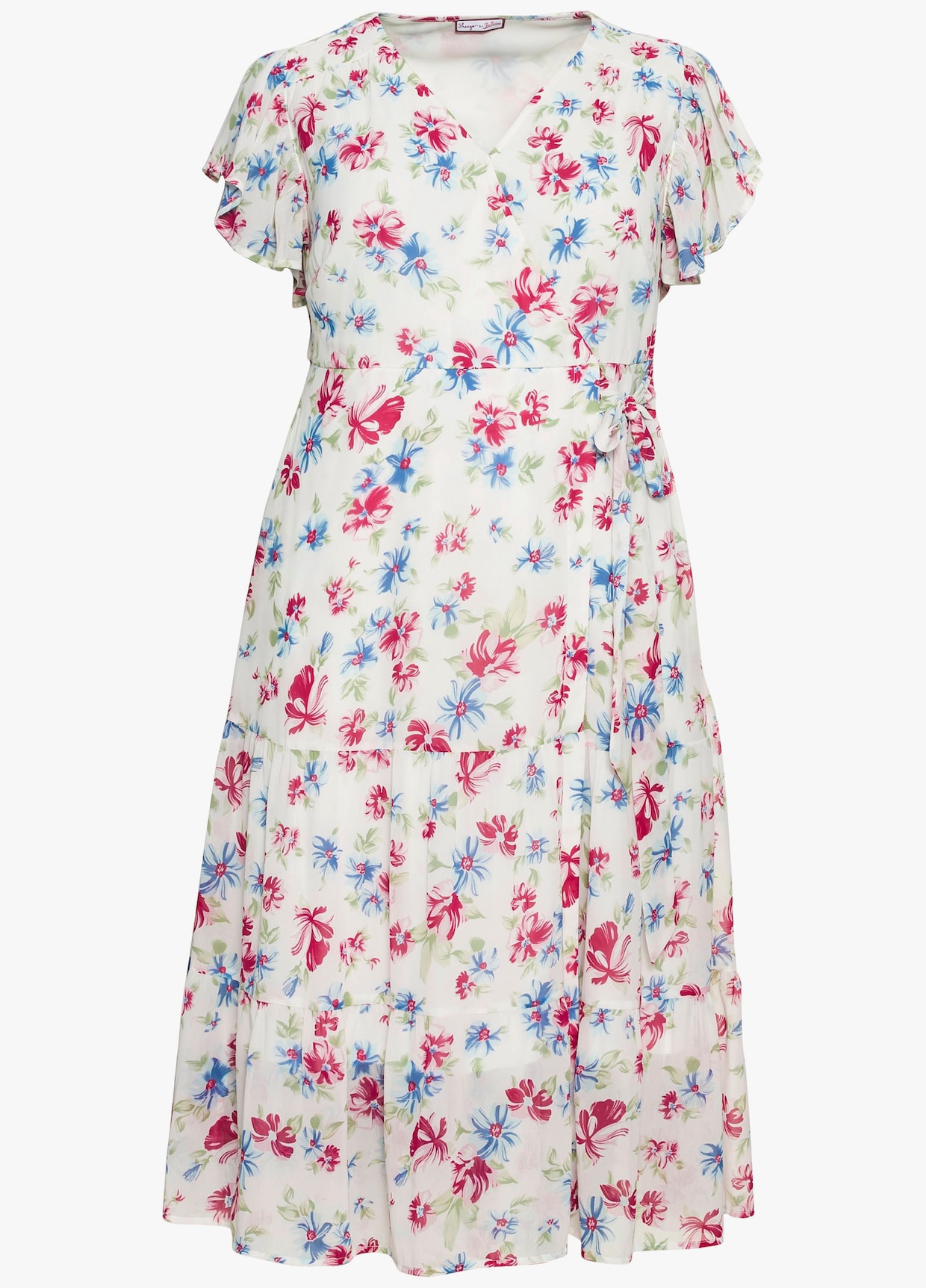 sheego by Joe Browns Chiffon jurk - wit bedrukt