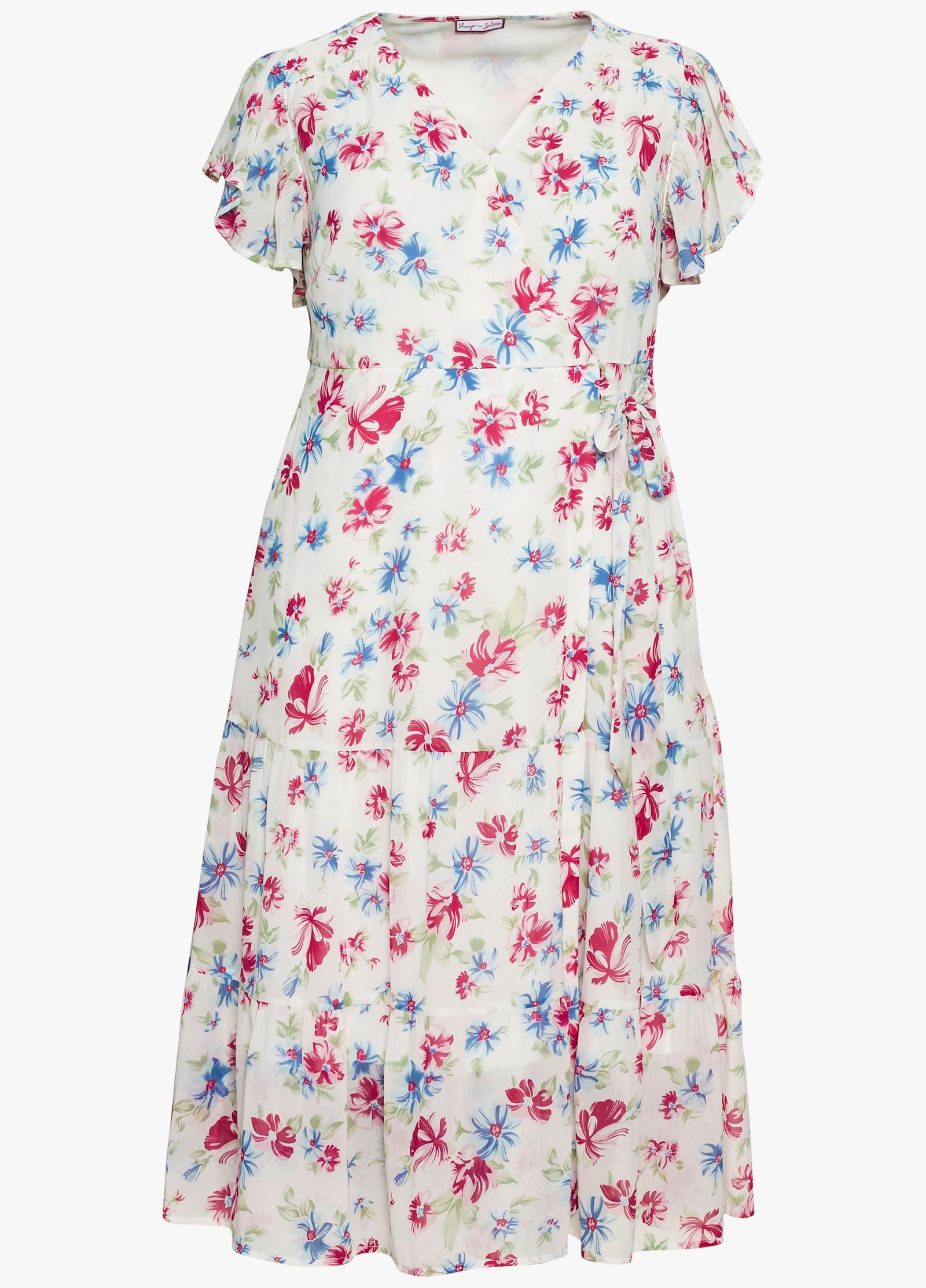 sheego by Joe Browns Chiffonkleid mit Blumendruck - weiß bedruckt