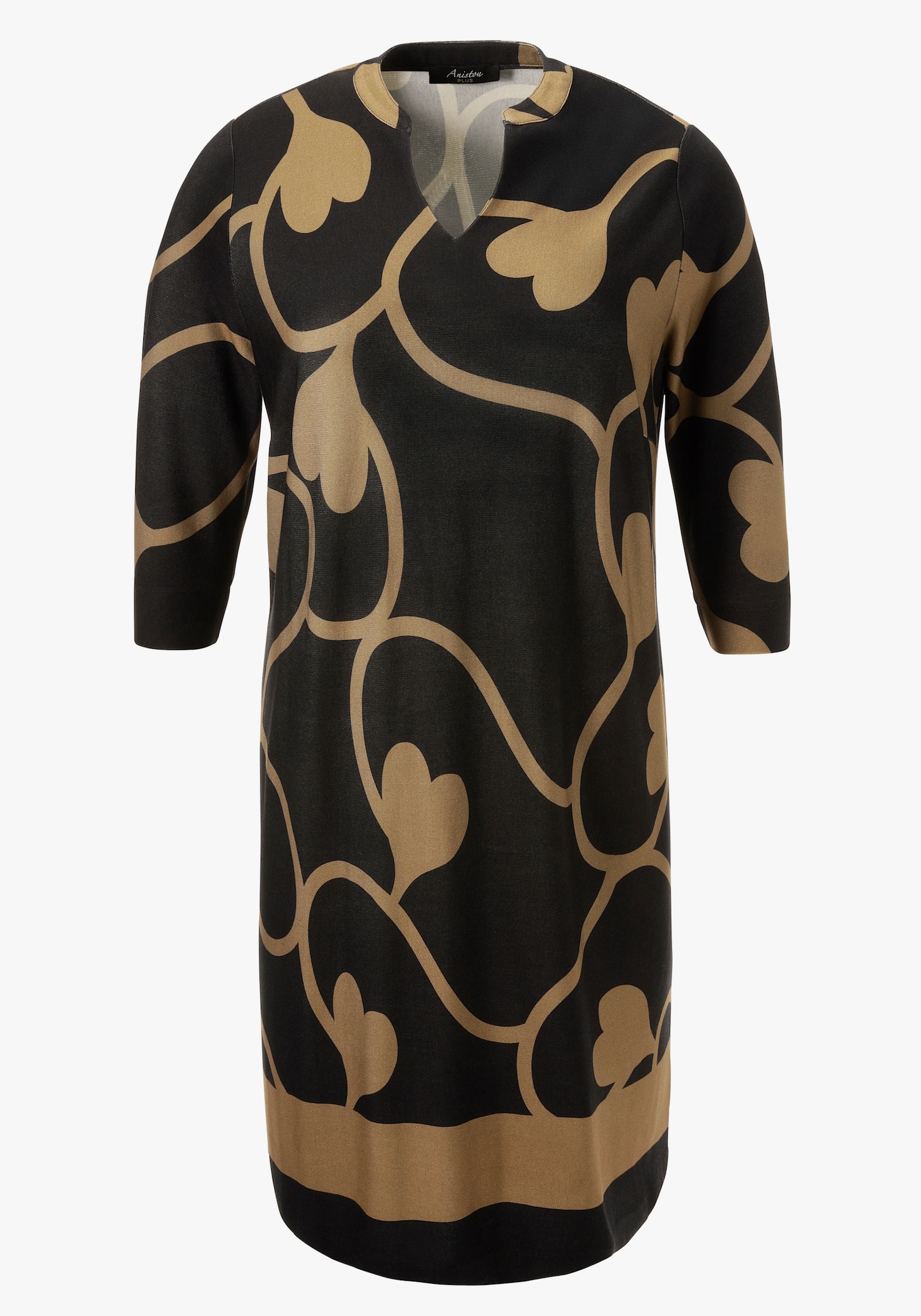Aniston PLUS Jerseykleid - schwarz-beige