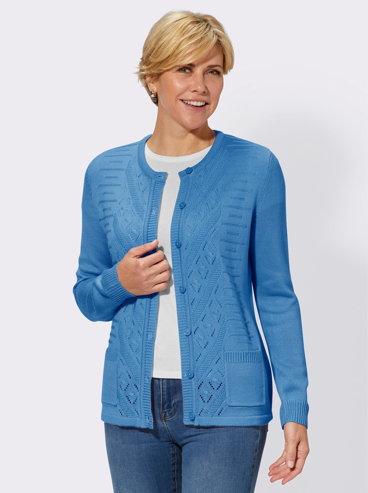 Strickjacke - blau