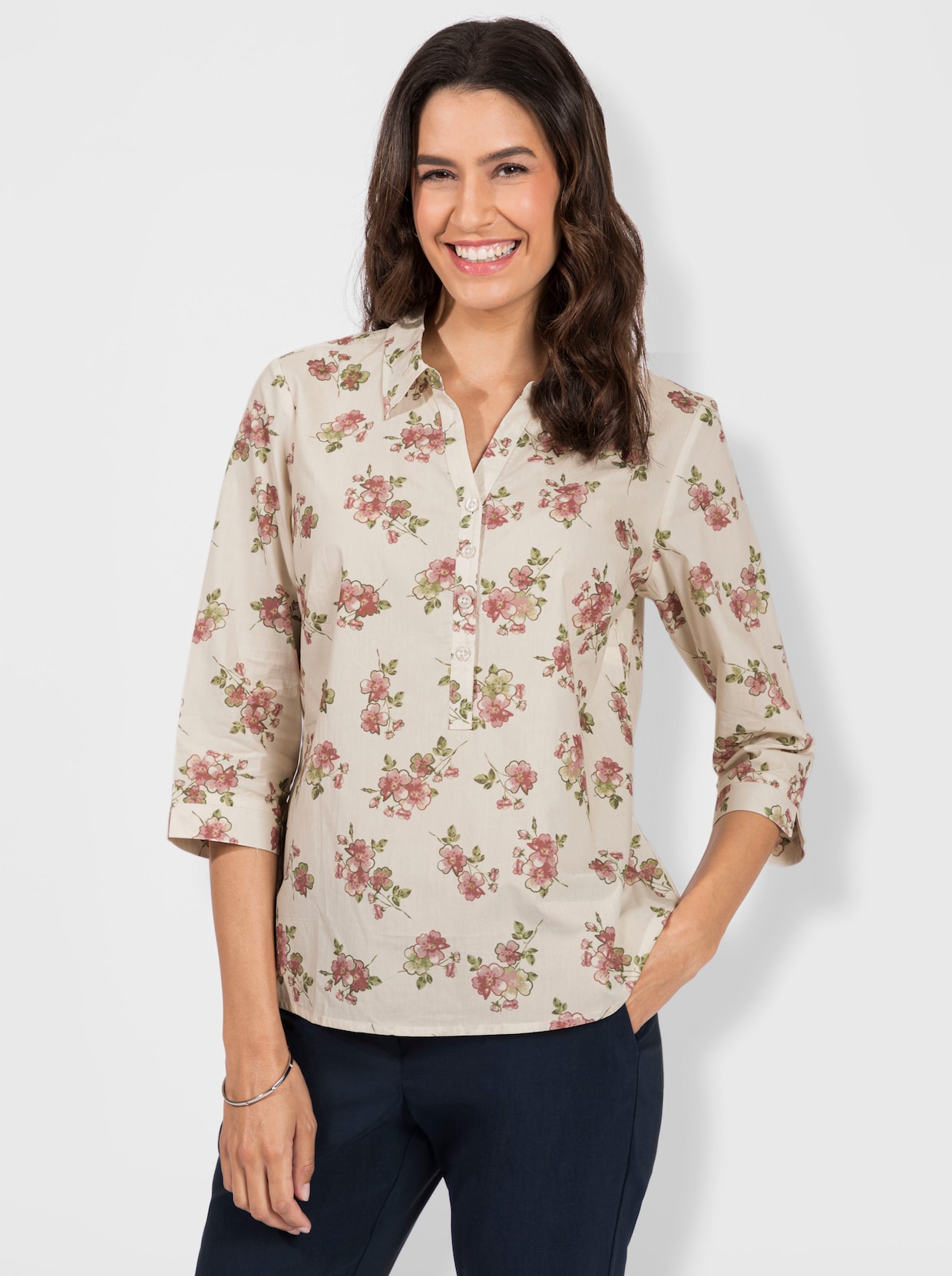 Blouse - champagne geprint