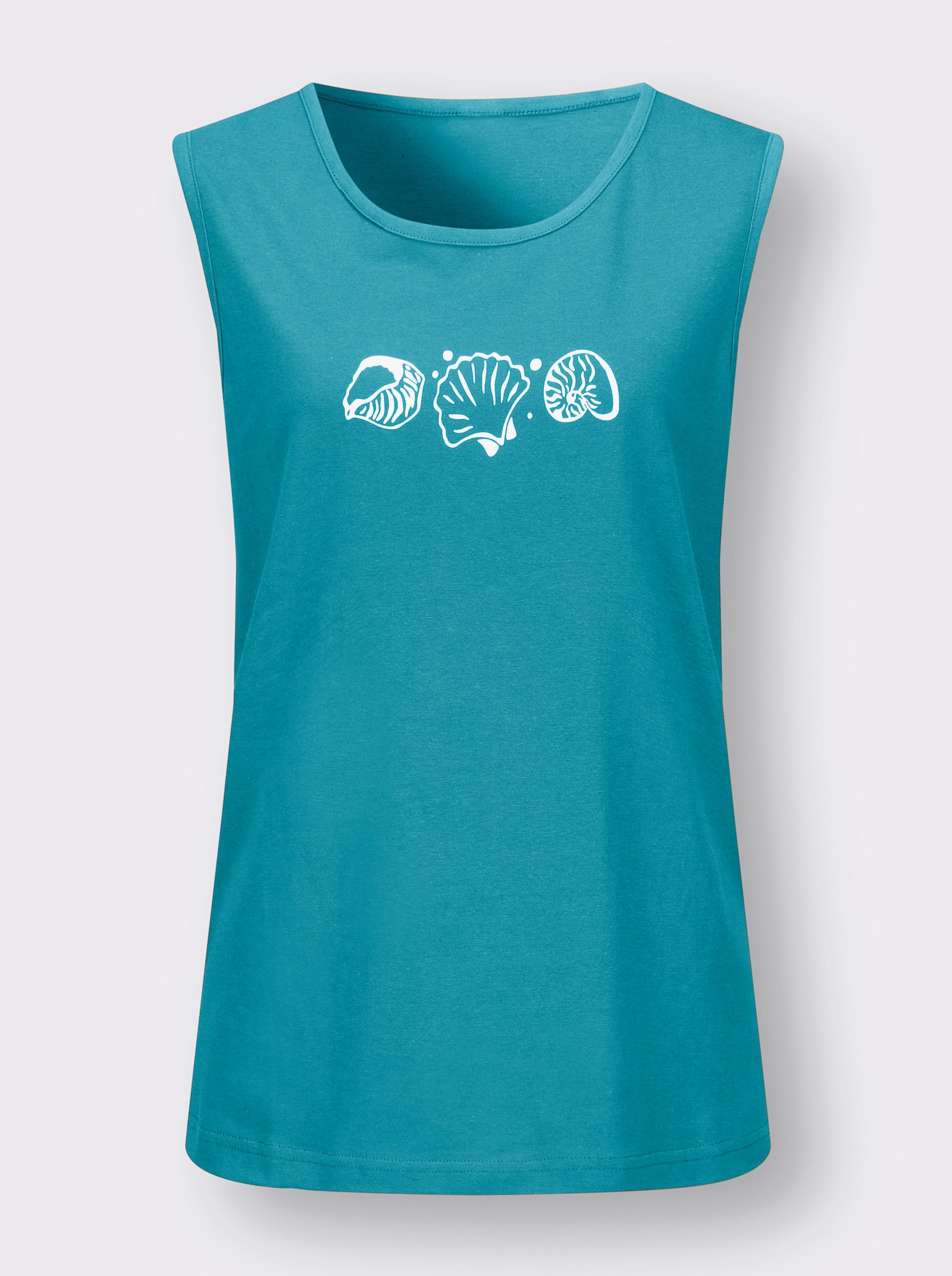 Shirttop mit Seitenschlitzen - türkis