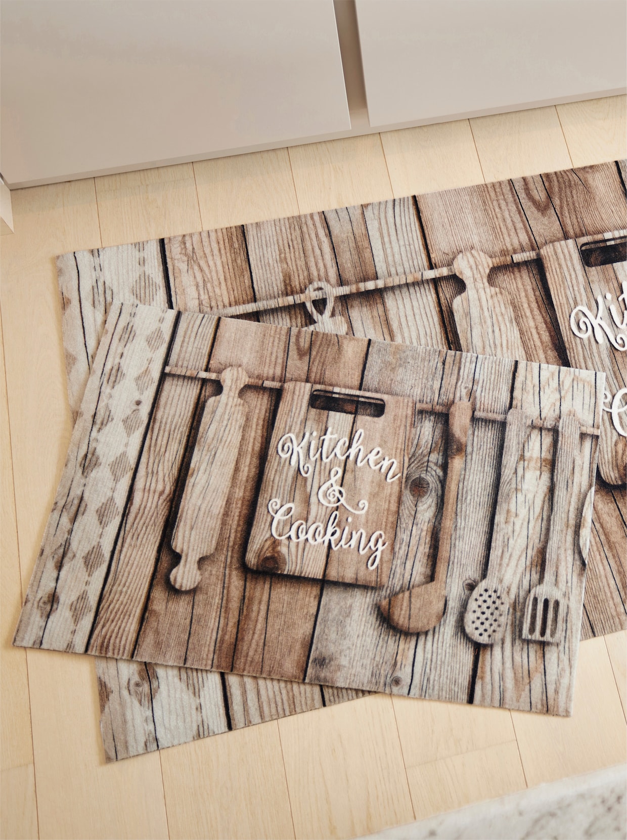 Teppich mit Latex-Gummirücken - beige-bedruckt