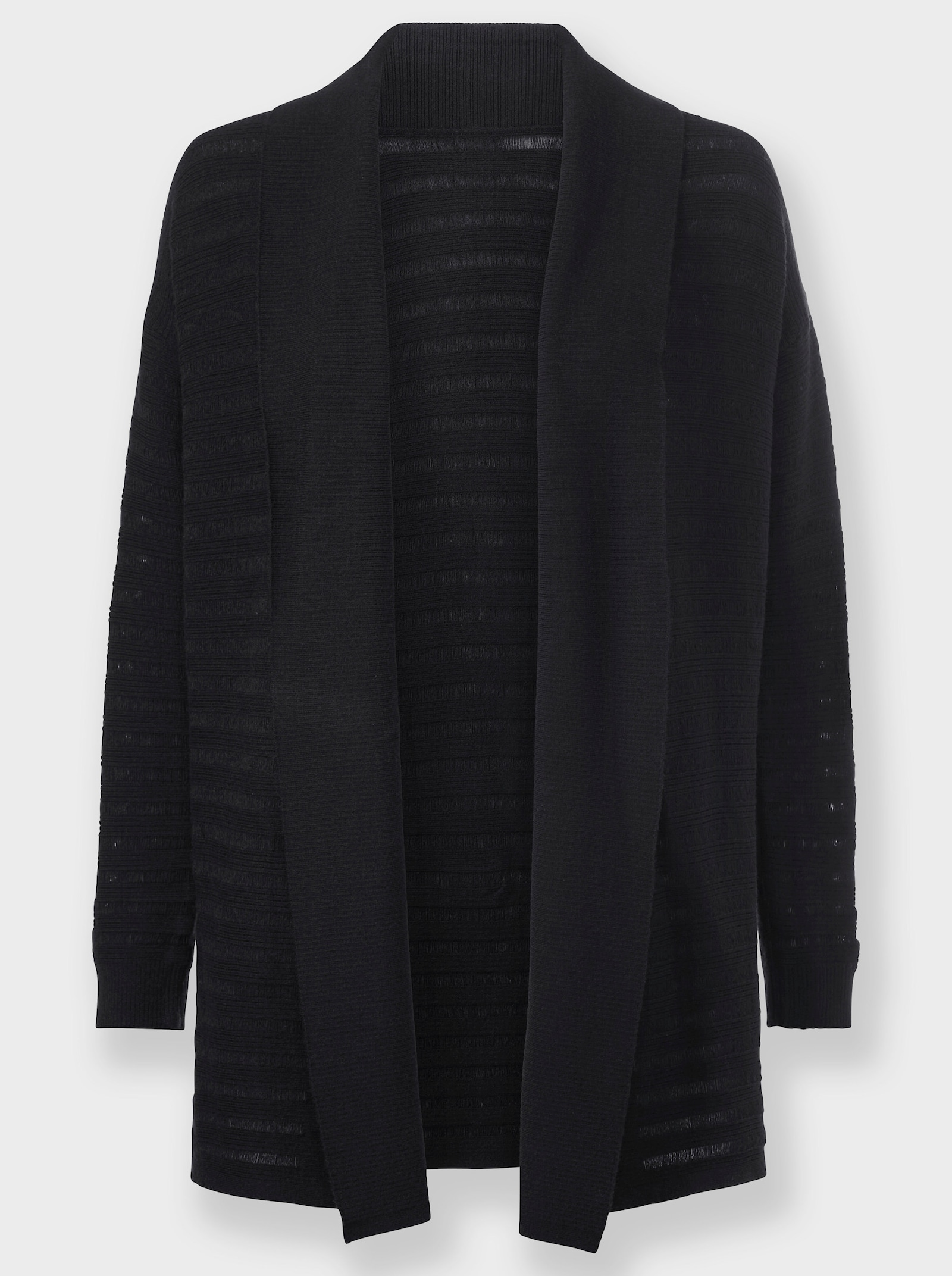 heine Feinstrickjacke in offener Form - schwarz