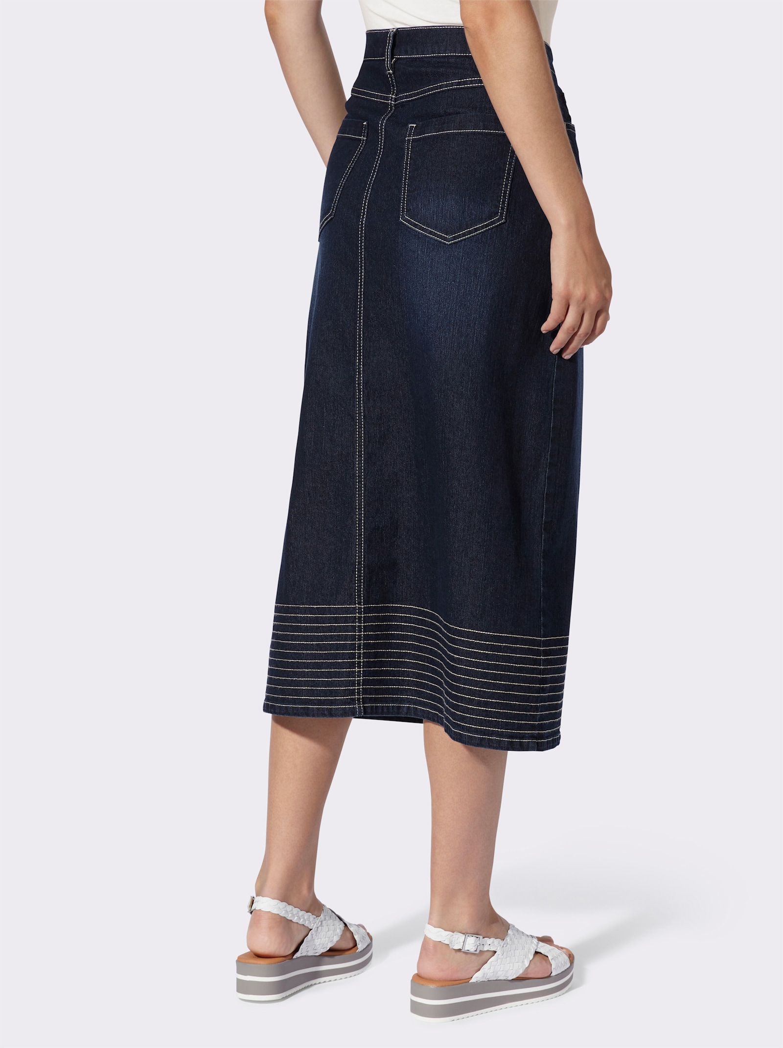 heine Jeansrock mit Kontrastnähten - dark blue