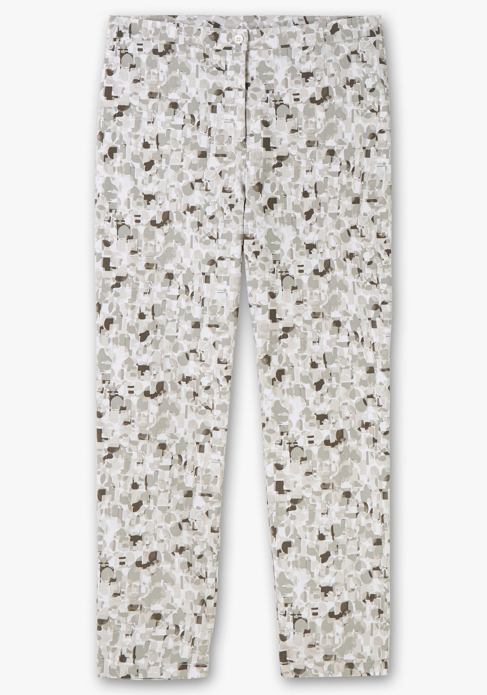 Bengalinhose im Grafik-Dessin - hellgrau-steingrau-bedruckt