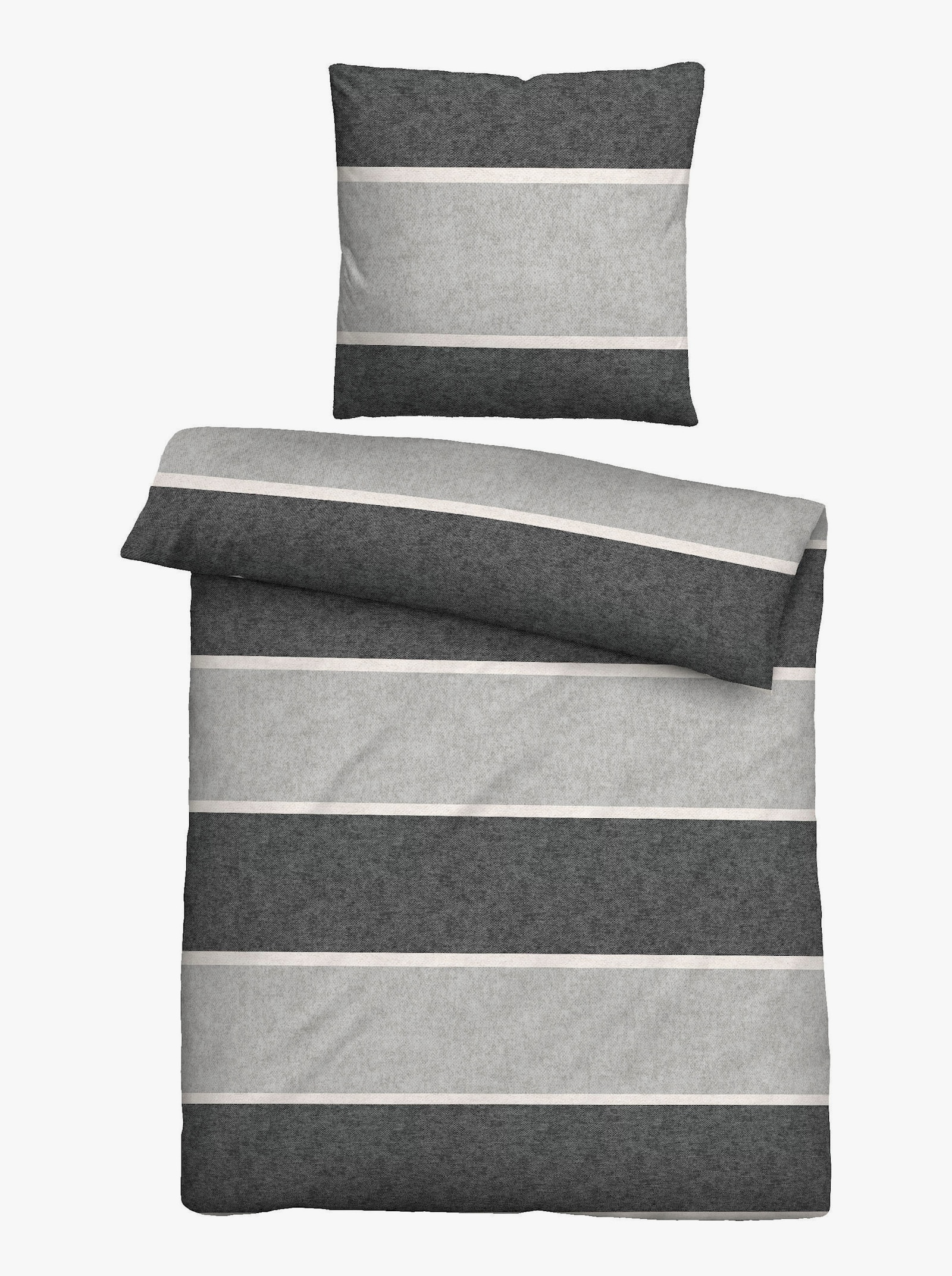 Biberna Bettwäsche - hellgrau-dunkelgrau