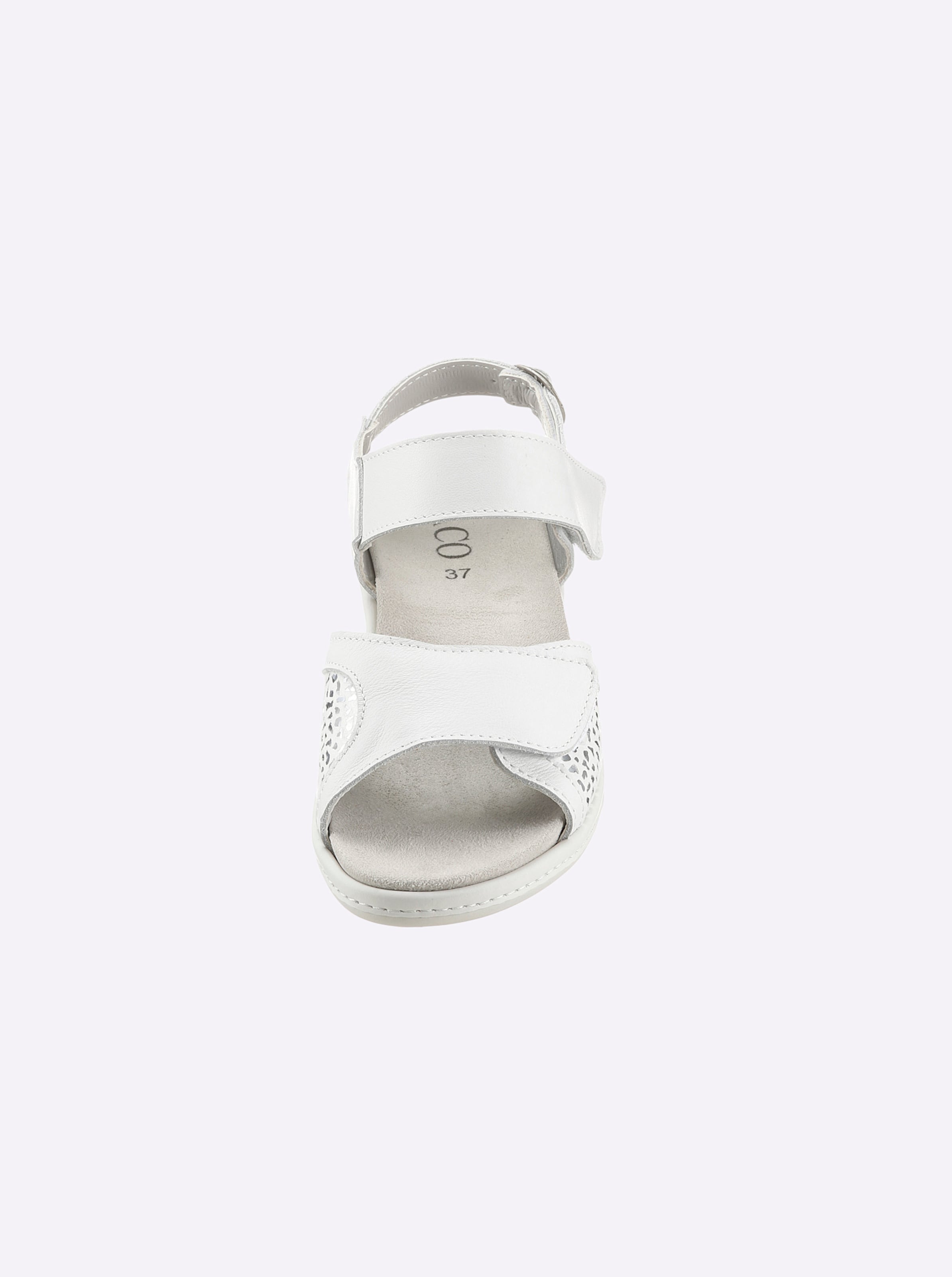 Airsoft/Softair günstig Kaufen-Sandalette in weiß von airsoft comfort+. Sandalette in weiß von airsoft comfort+ <![CDATA[Verwöhnen Sie Ihre Füße mit der Sandalette von airsoft comfort+ – sehr komfortabel im Vorderfußbereich dank speziellem, seitlichem Stretch-Einsatz. F