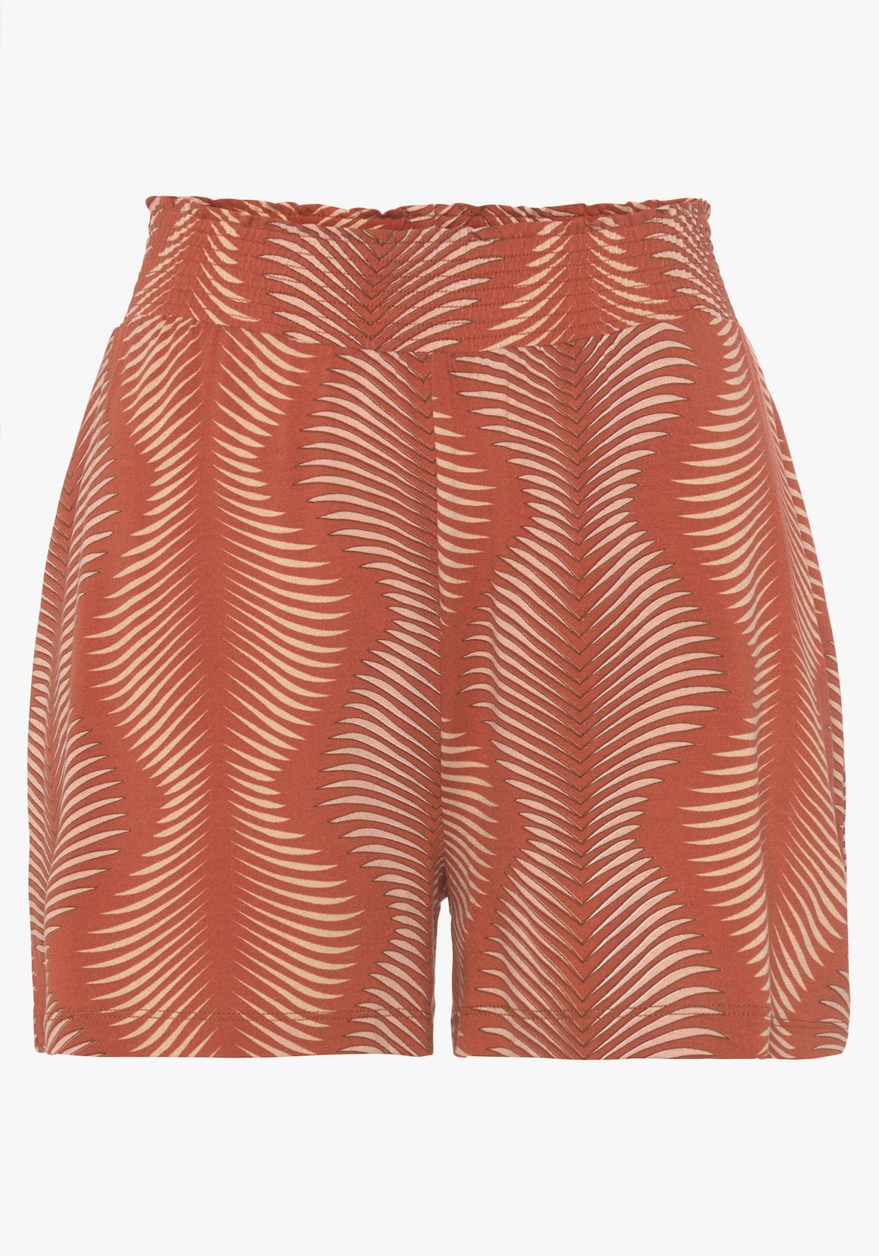 LASCANA Pyjamashorts - terracotta bedruckt