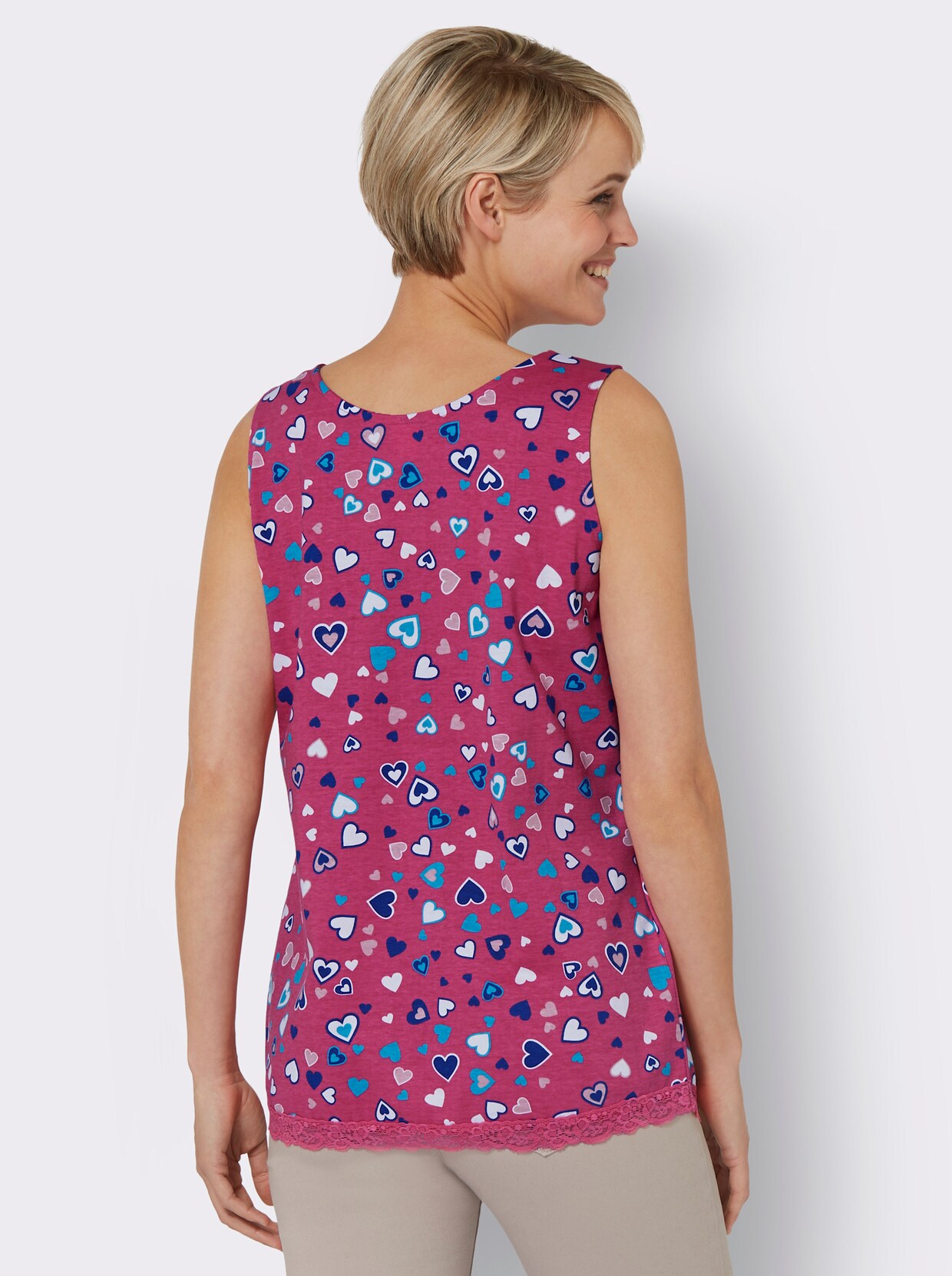 Shirttop - fuchsia geprint