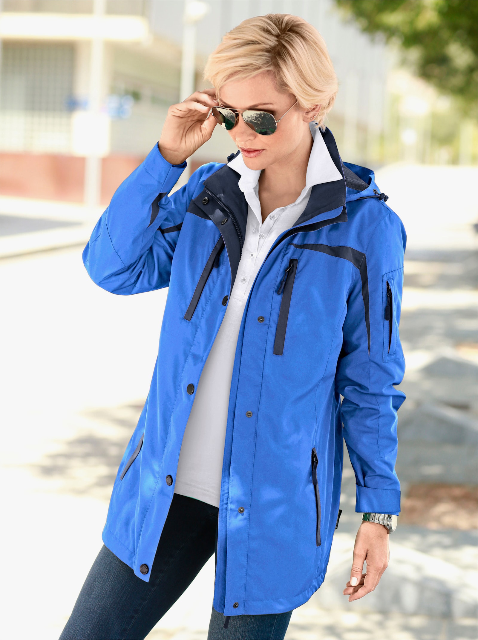 Funktionsjacke wind- und wasserabweisend - mittelblau