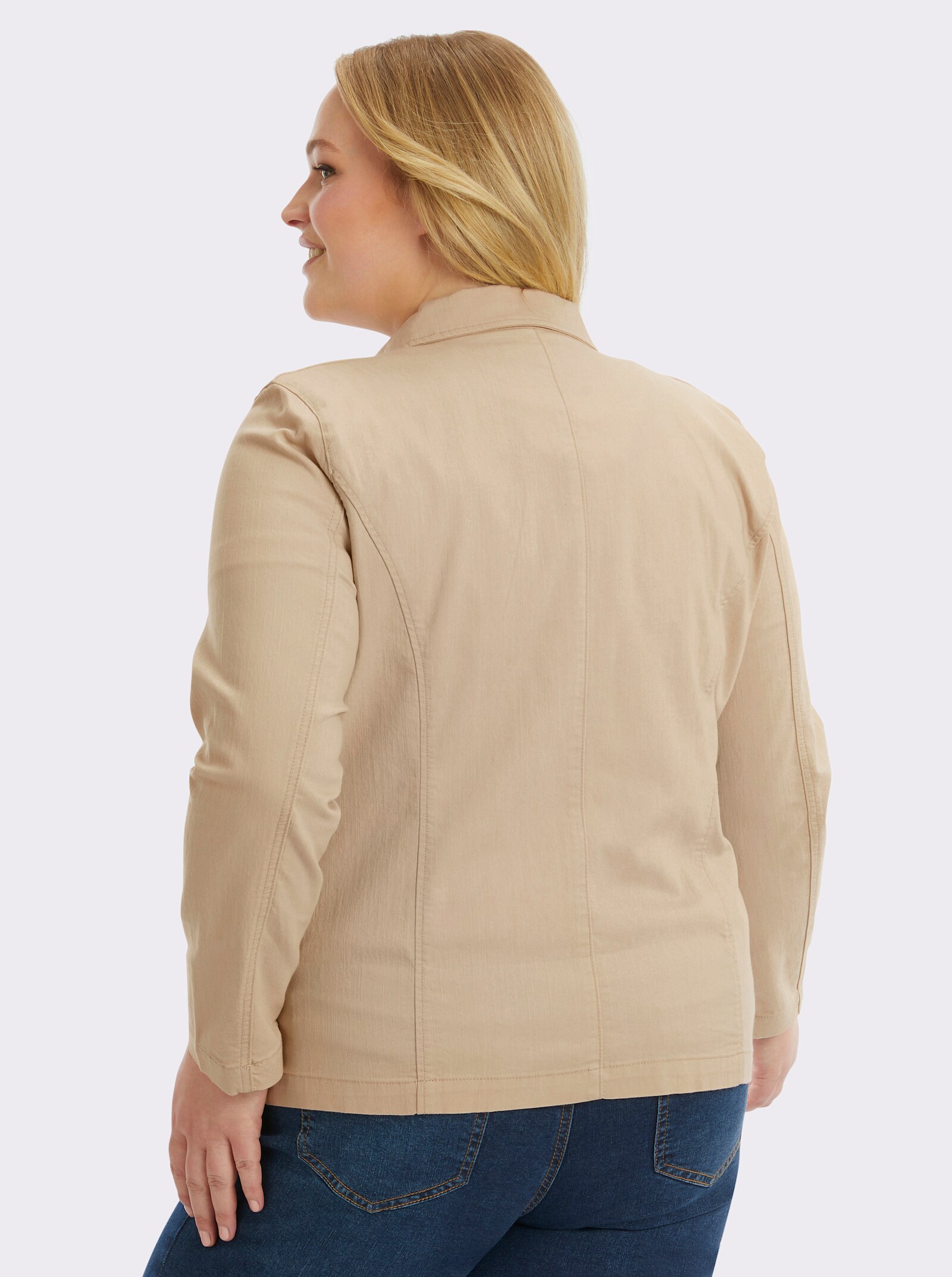 Jackenblazer in Denim-Optik - stein