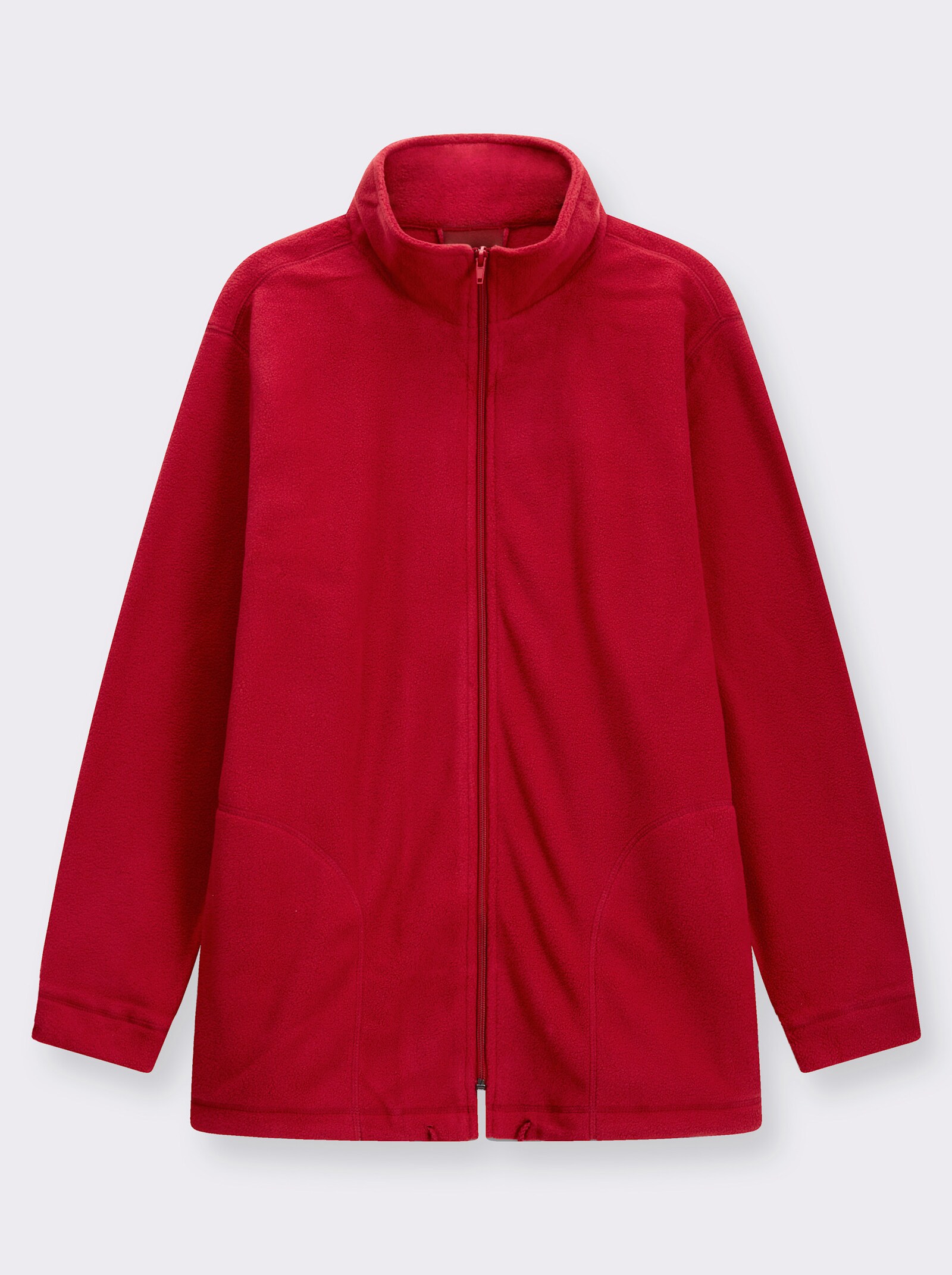 Fleecejacke Kordeldurchzug am Saum - dunkelrot