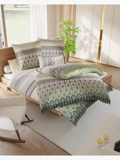 wäschepur Bettwäsche - eucalyptus-grau-bedruckt