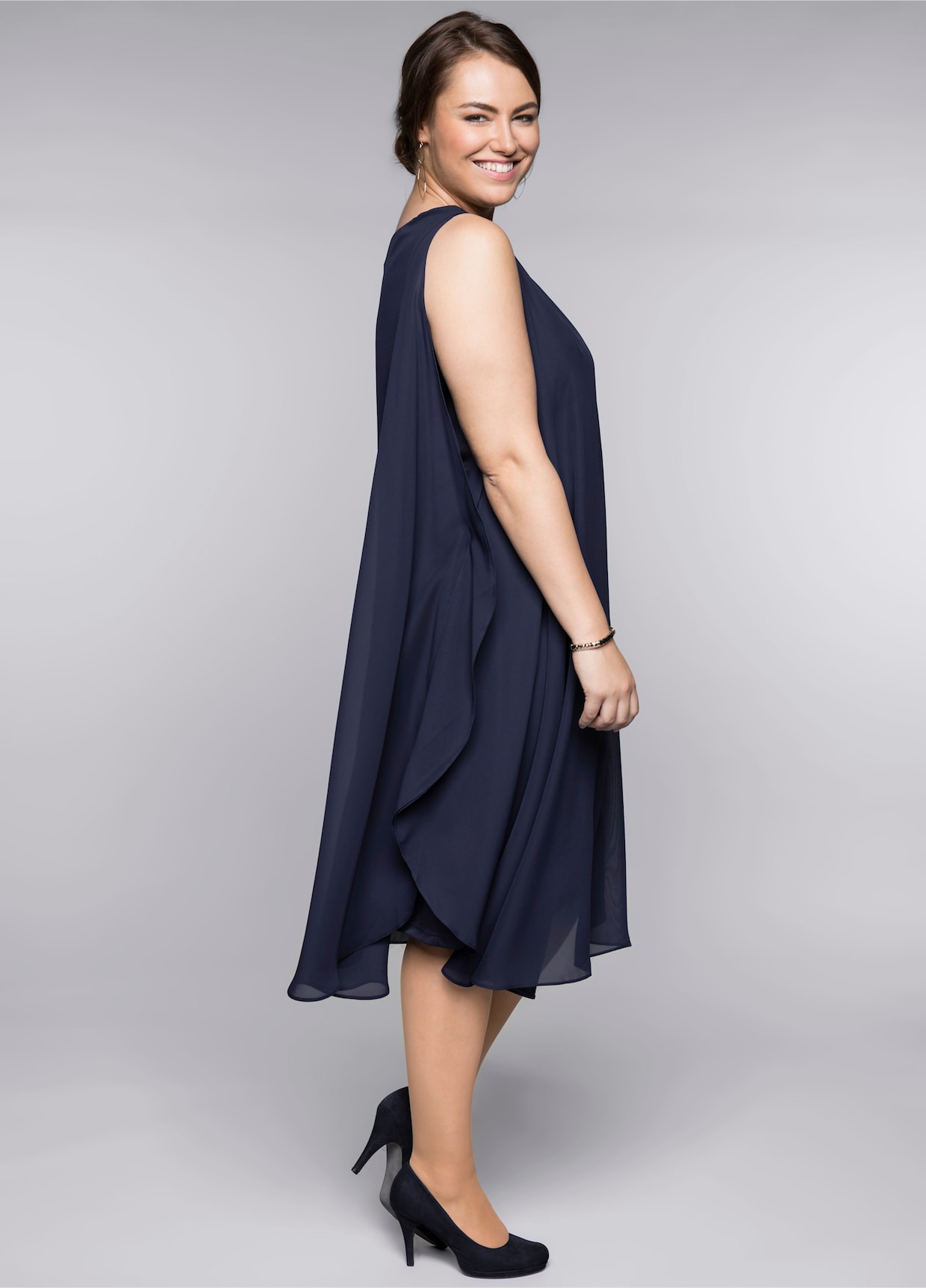 sheego Chiffon jurk - marine