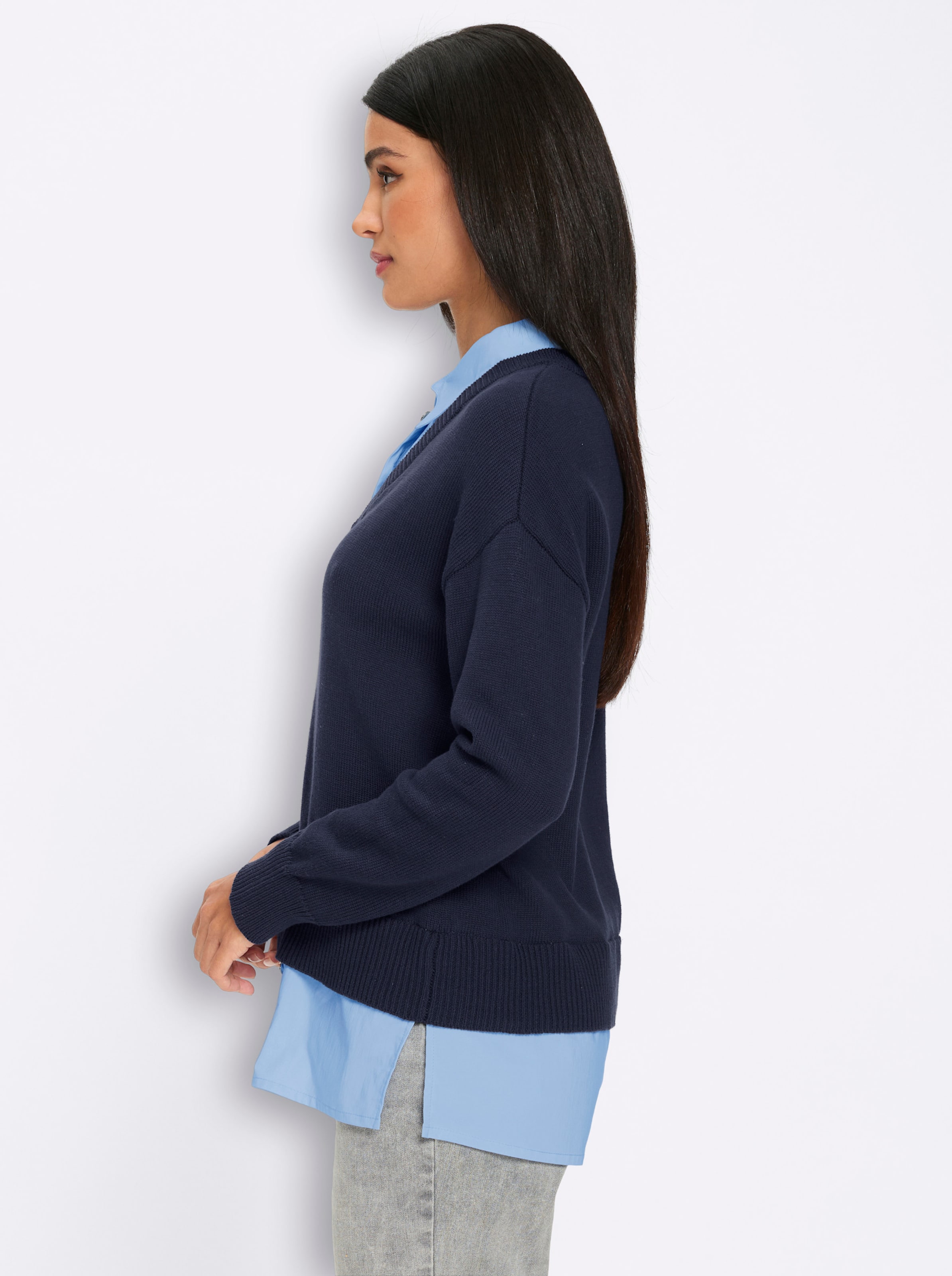Heine Damen Marine Eisblau 2-In-1-Pullover "2-In-1-Pullover" von Baur - Bild 2