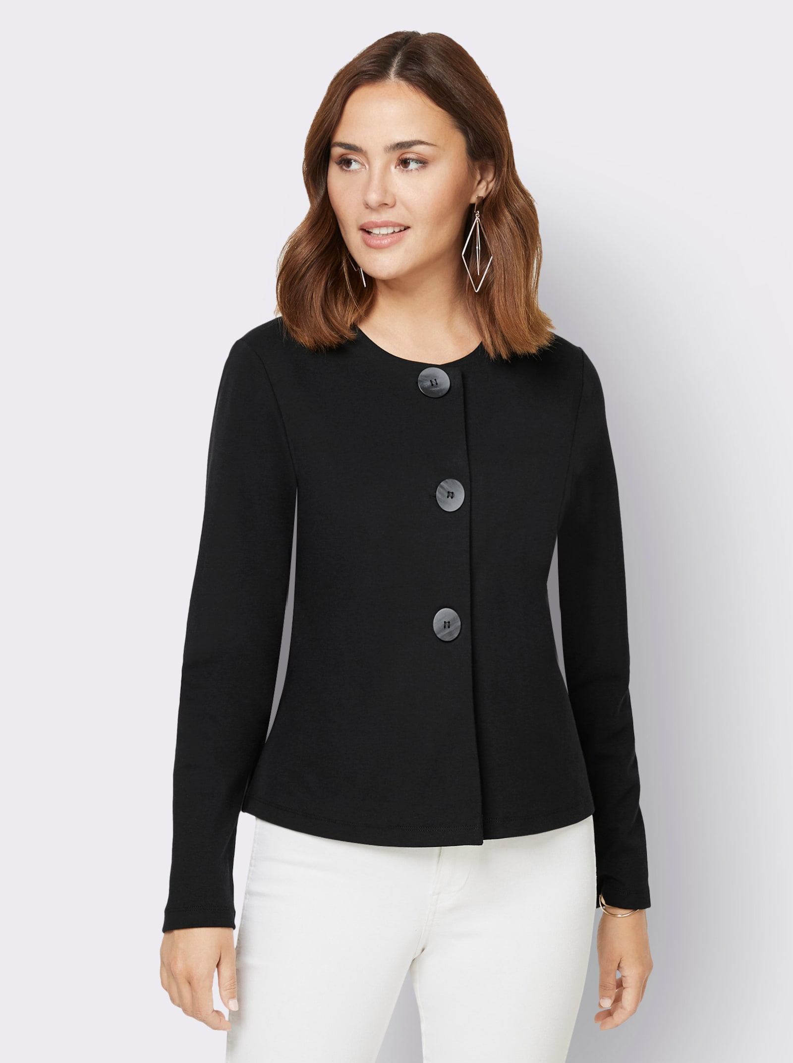 Shirtjacke mit Lyocell-Anteil - schwarz