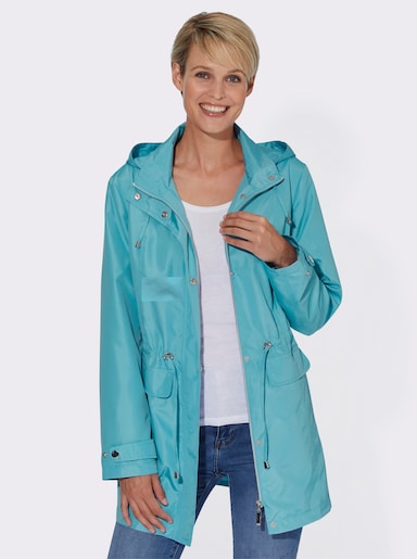 Jacke mit regulierbarer Kapuze und Taille - aquamarin