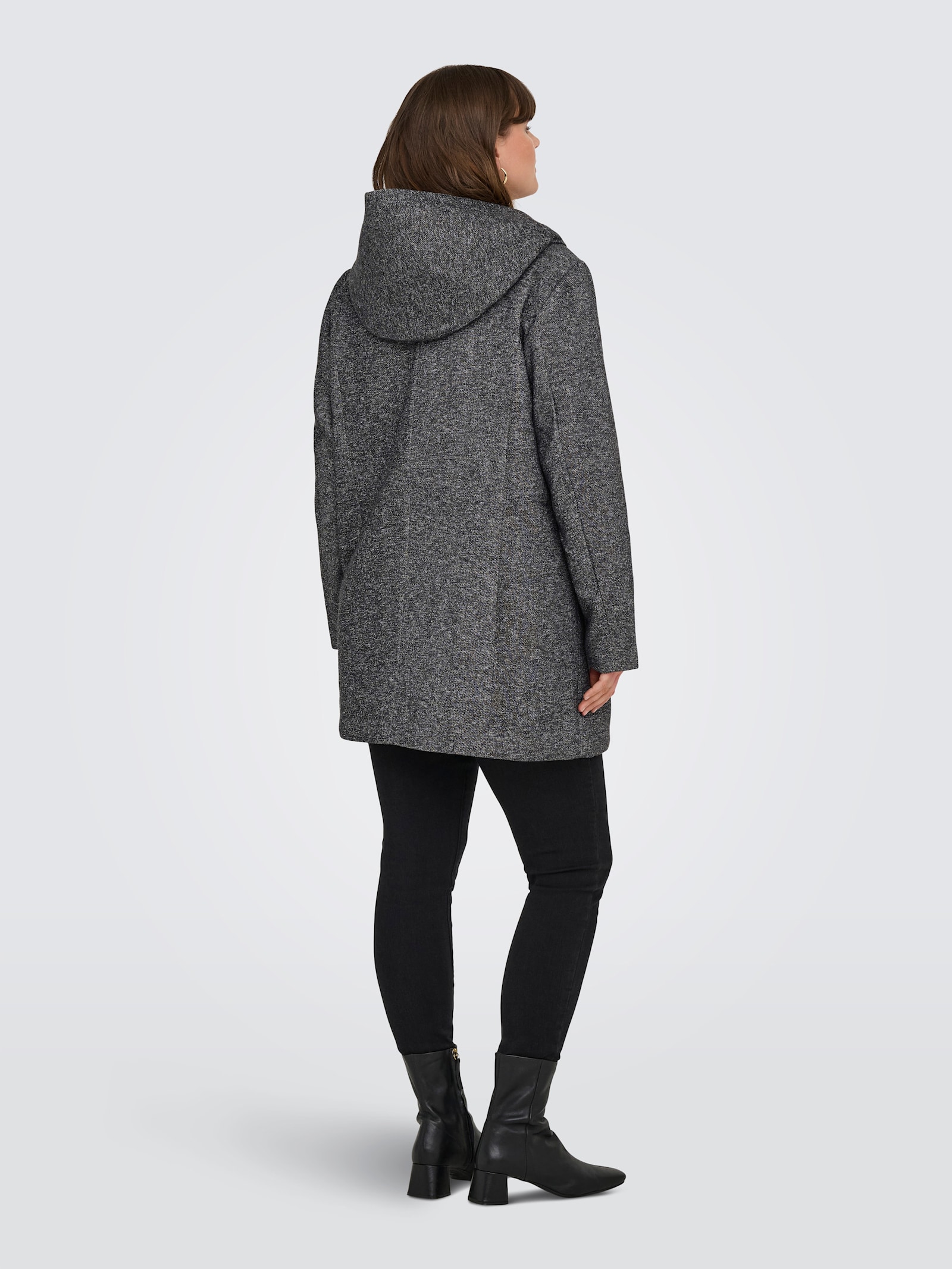 ONLY CARMAKOMA Kurzmantel - dark grey melange
