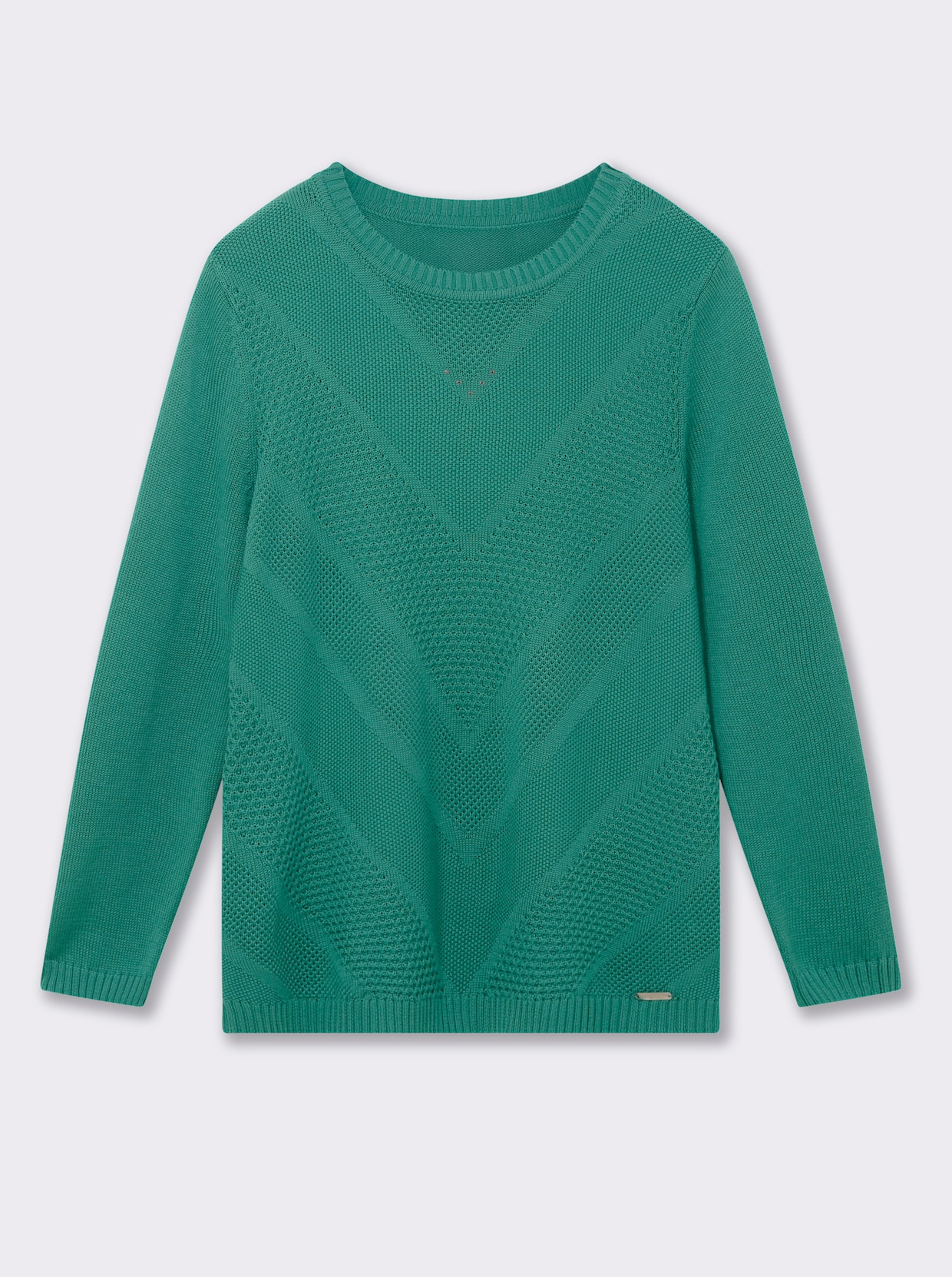 Langarm-Pullover mit Metallplättchen-Applikationen - smaragd