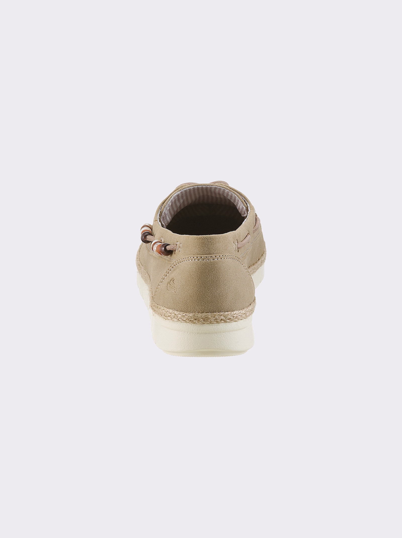 Jana Slipper mit mehrfarbigen Zierperlen - beige