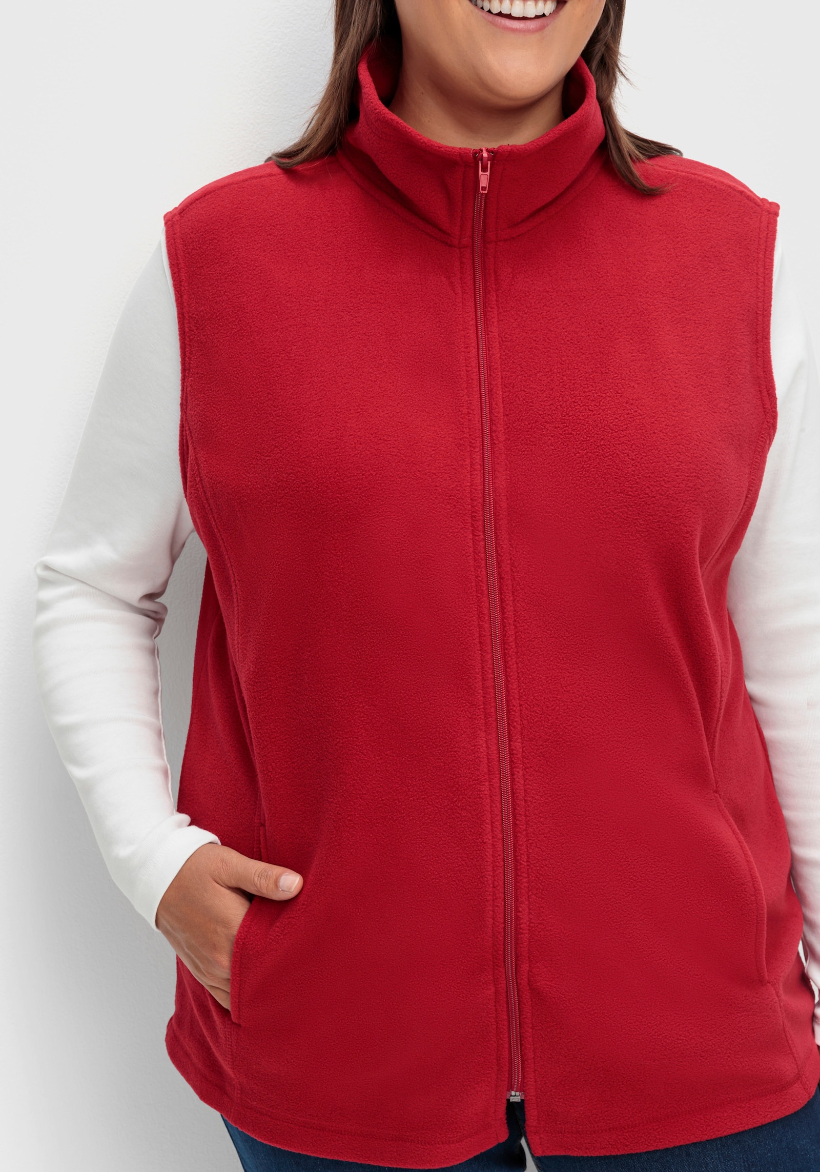 Fleeceweste mit Antipilling-Ausrüstung - weinrot