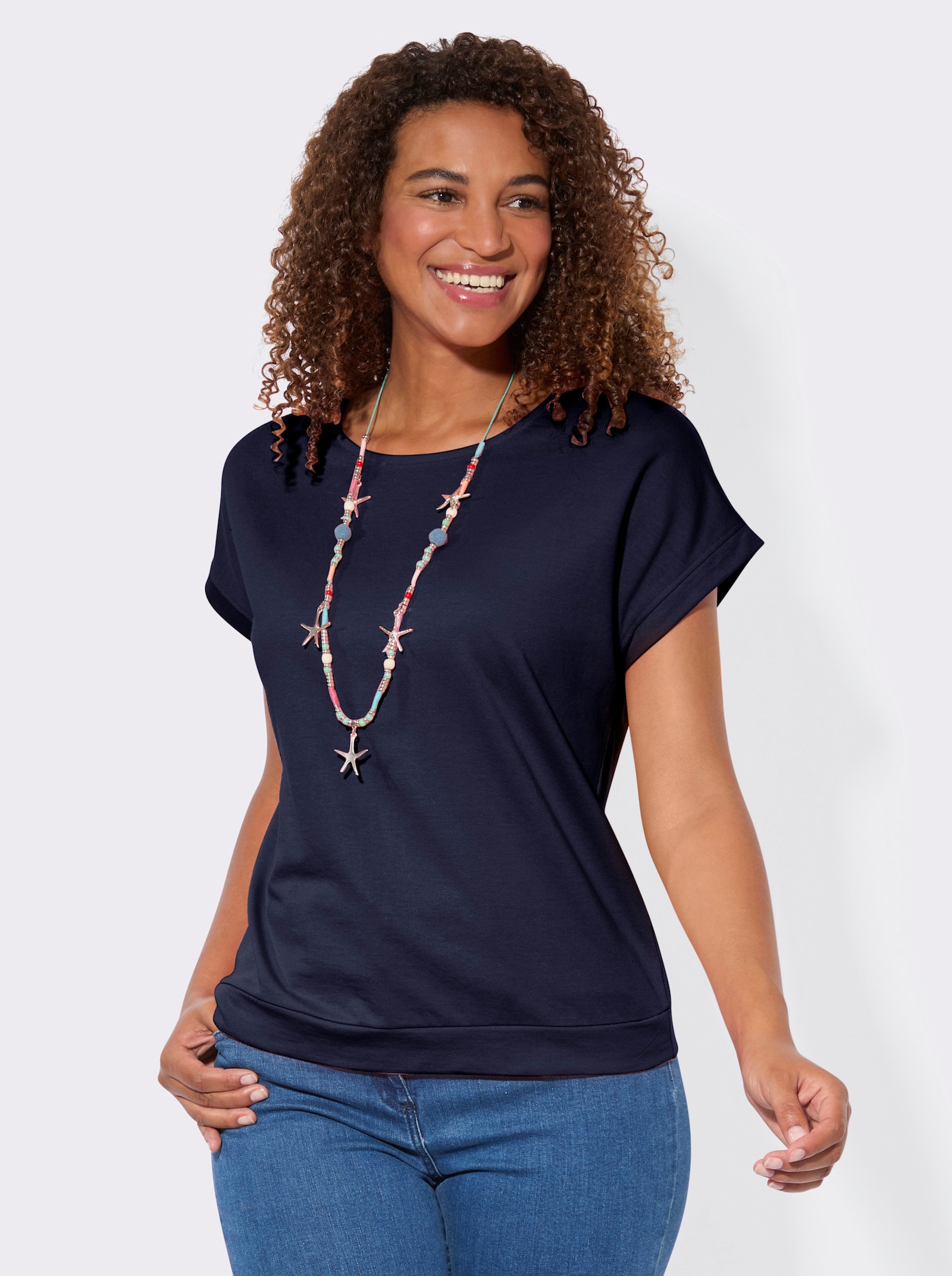 Sweatshirt im Baumwoll-Mix - marine