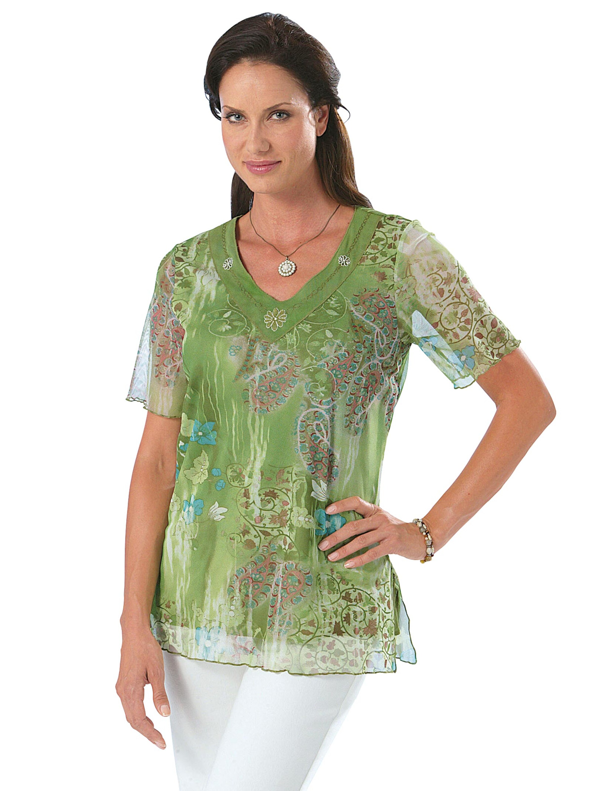 Shirt - grün-bedruckt