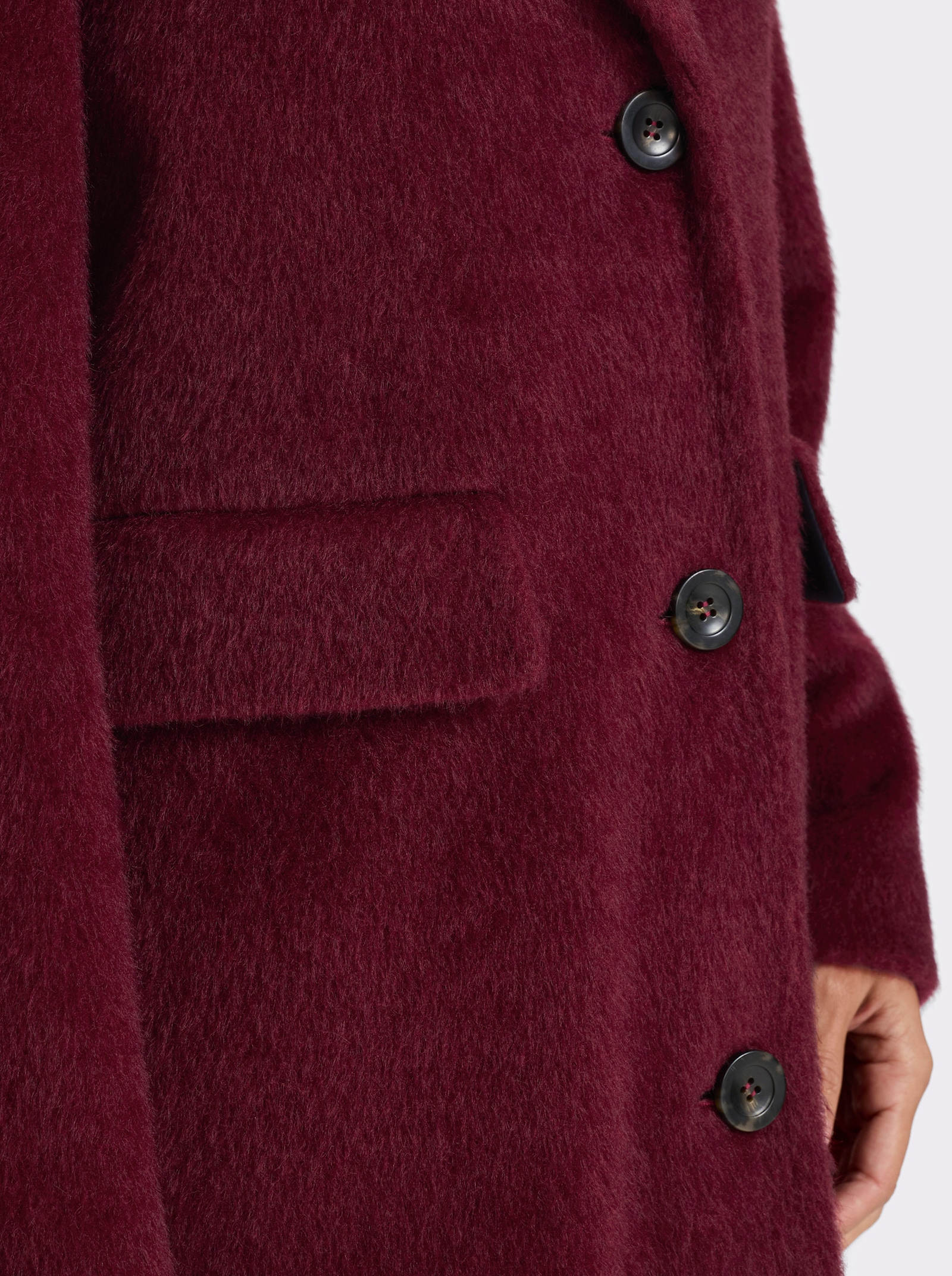 heine Wintermantel in flauschiger Optik - bordeaux