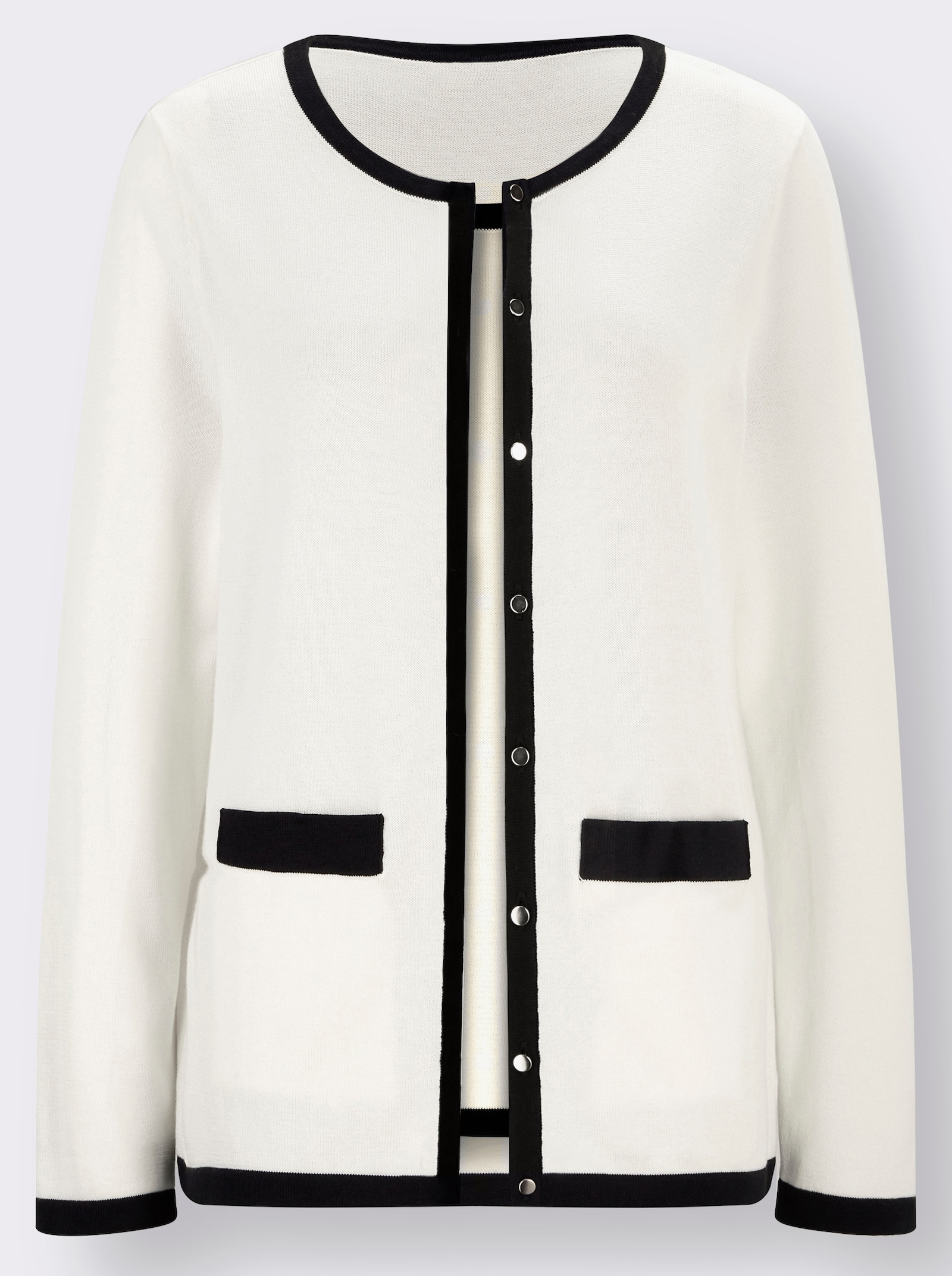 Twin-Set aus Pima-Baumwolle - ecru-schwarz