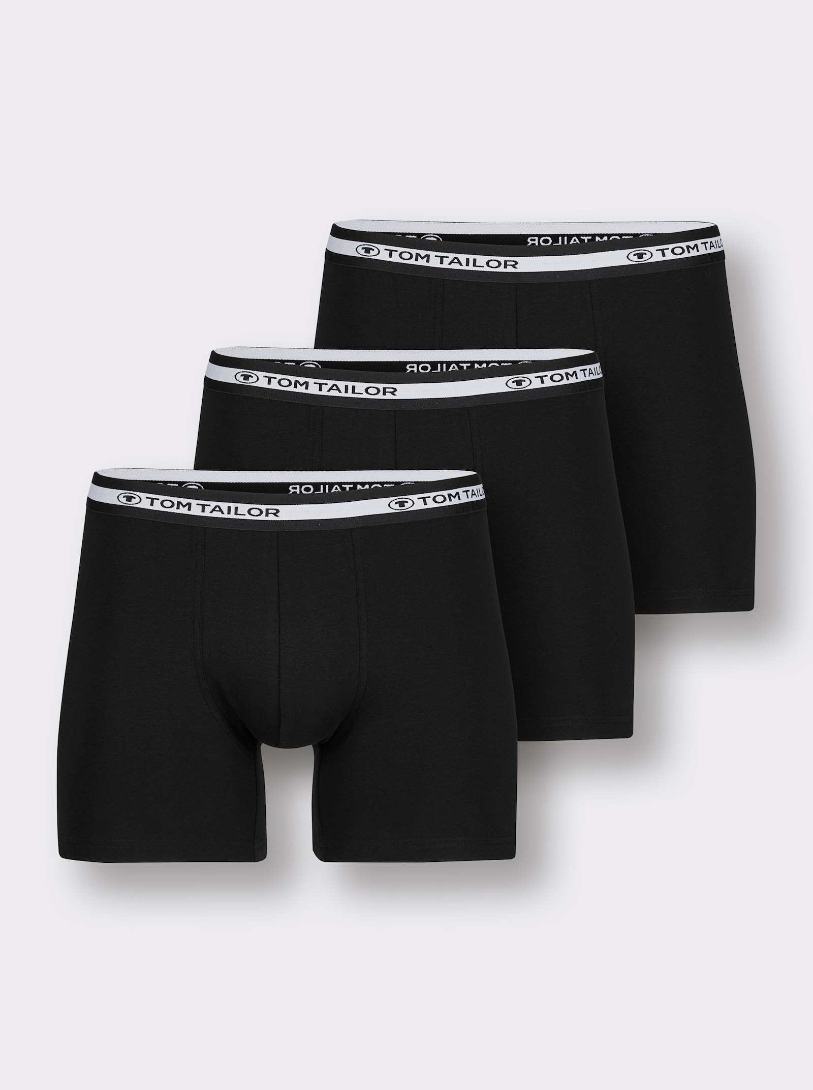 TOM TAILOR Longpanty mit gestreiftem Bund - 3x schwarz