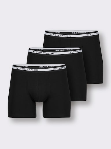 TOM TAILOR Longpanty mit gestreiftem Bund - 3x schwarz