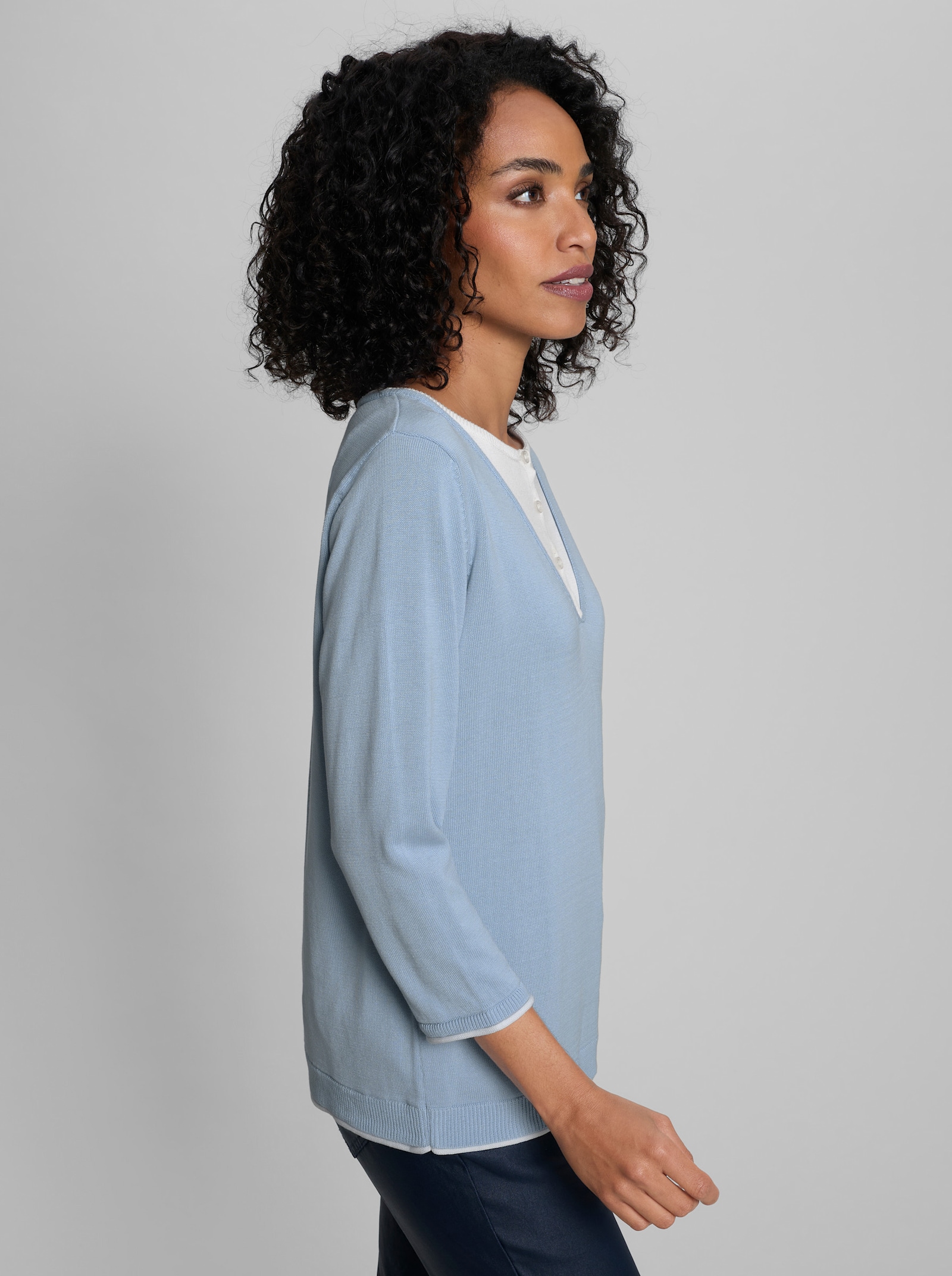 heine Pullover in 2-in-1-Optik - hellblau