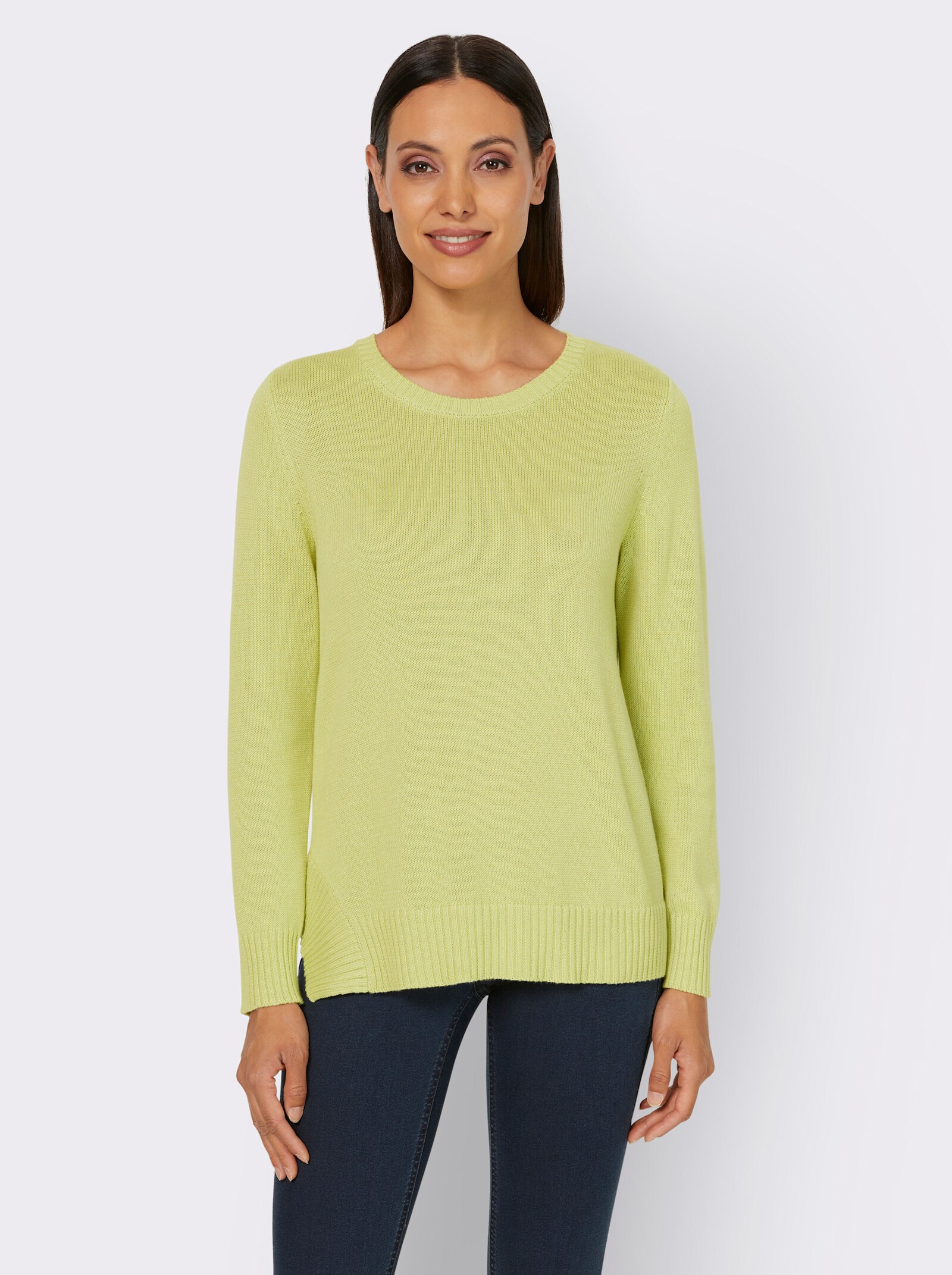 heine Rundhalspullover in Baumwoll-Qualität - pistazie