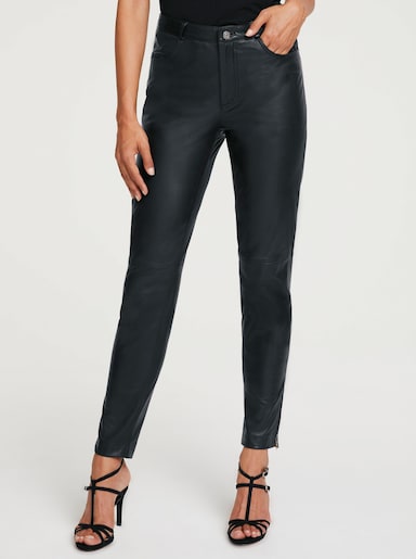 heine Pantalon en cuir - noir