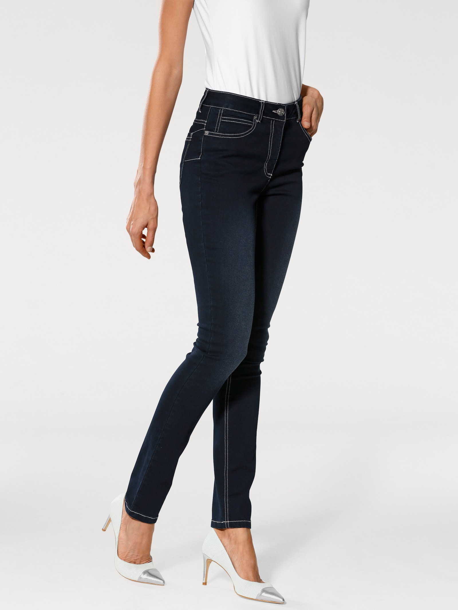 heine Skinny Jeans im Used-Look - dark used