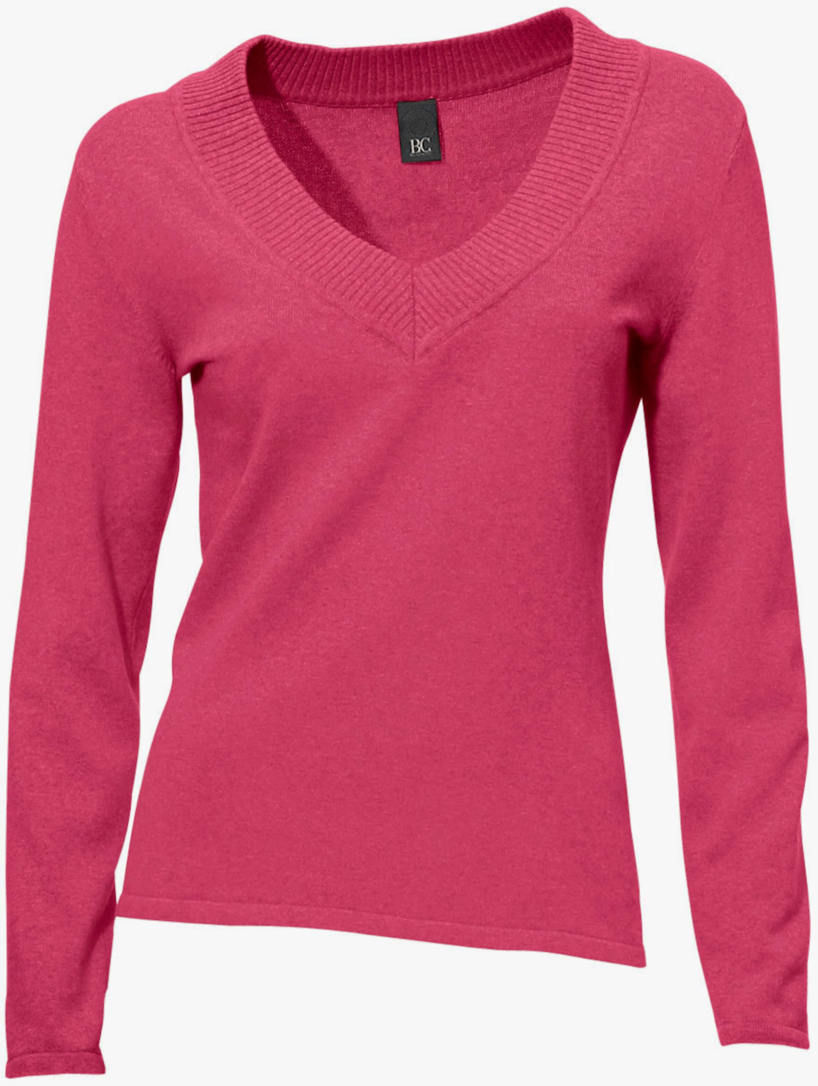 heine V-Ausschnitt-Pullover aus reiner Baumwolle - pink